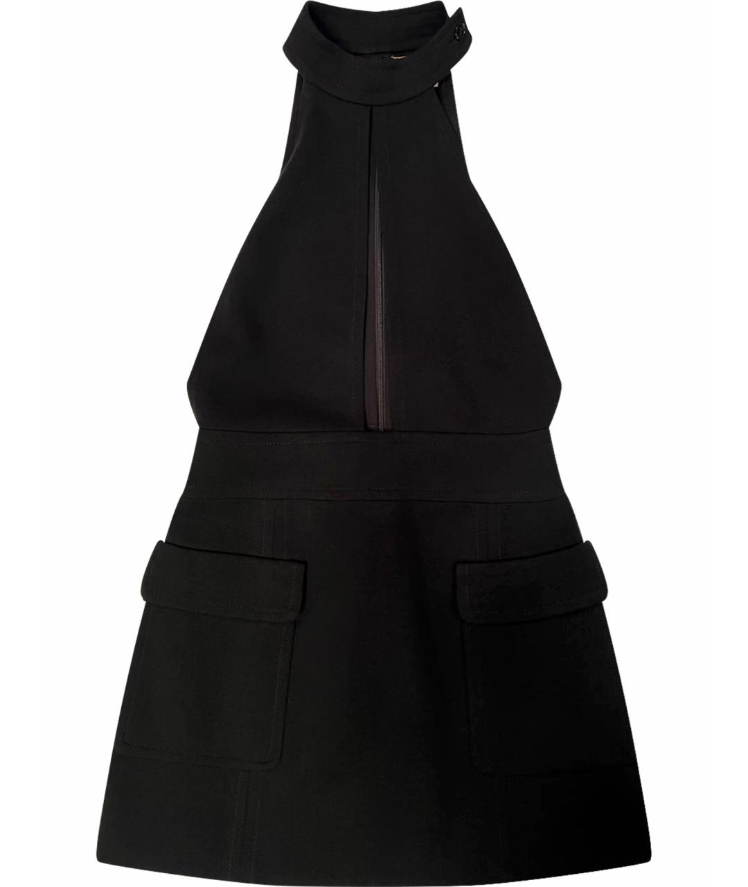 SAINT LAURENT Черное шерстяное платье, фото 1