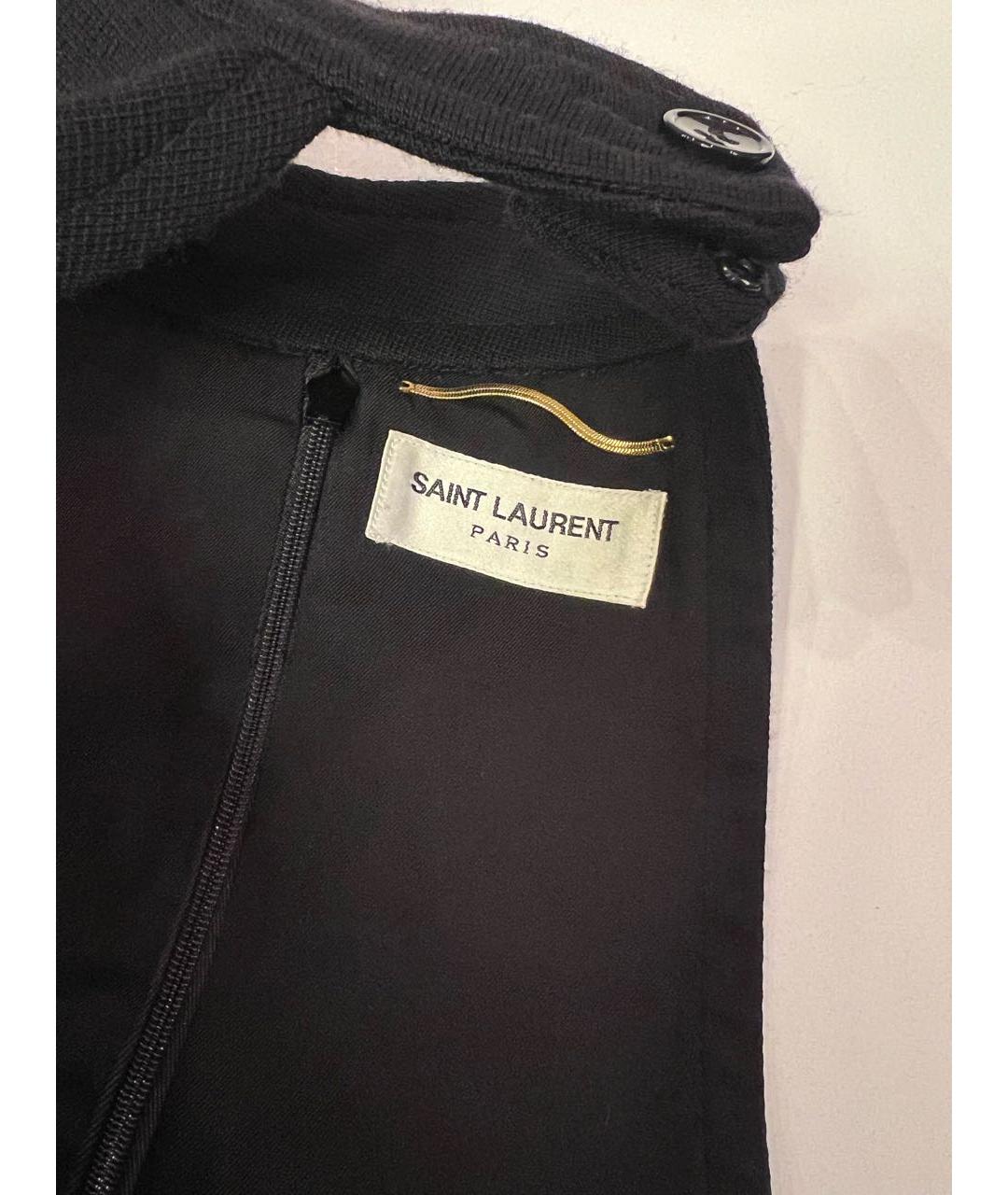 SAINT LAURENT Черное шерстяное платье, фото 6