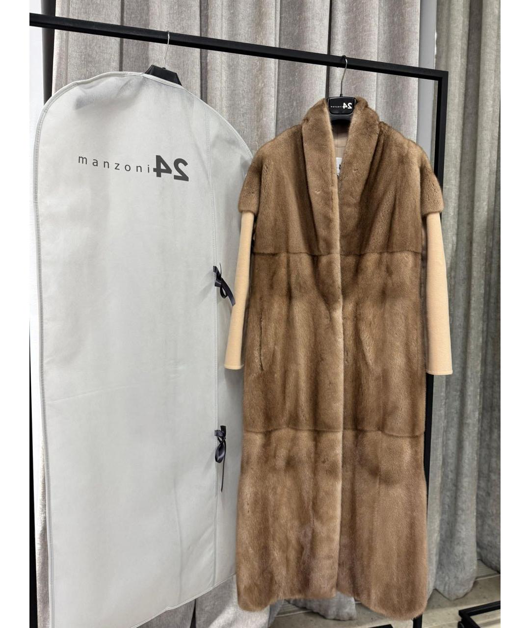MANZONI 24 Бежевая меховая шуба, фото 5