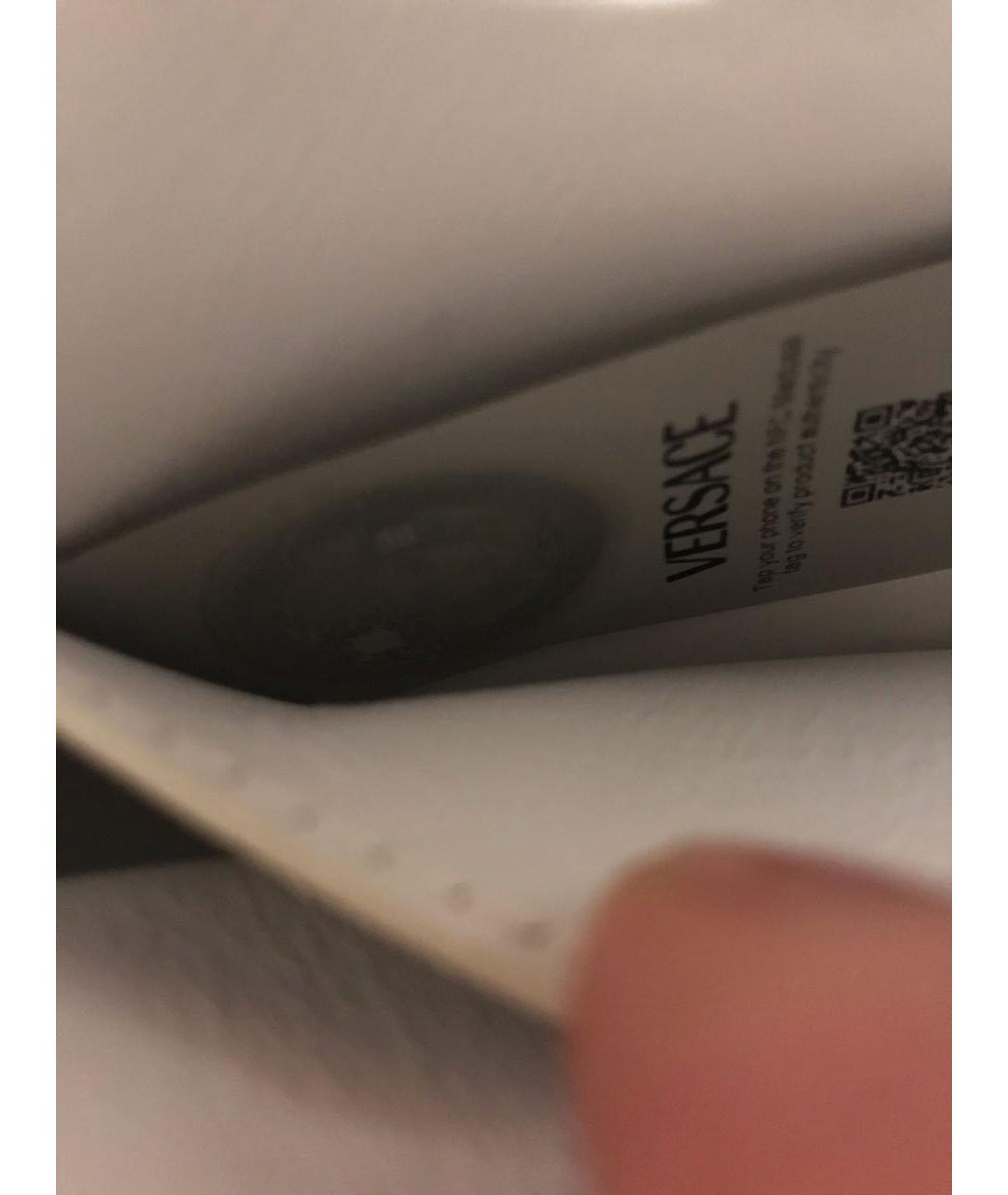 VERSACE Белая кожаная сумка с короткими ручками, фото 5