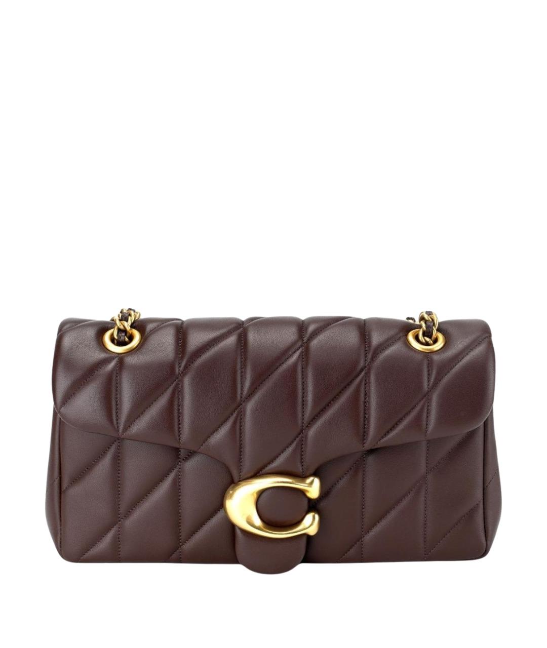 COACH Коричневая кожаная сумка через плечо, фото 10