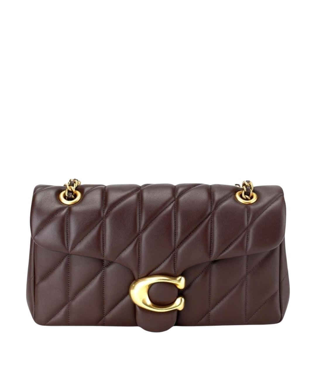 COACH Коричневая кожаная сумка через плечо, фото 1