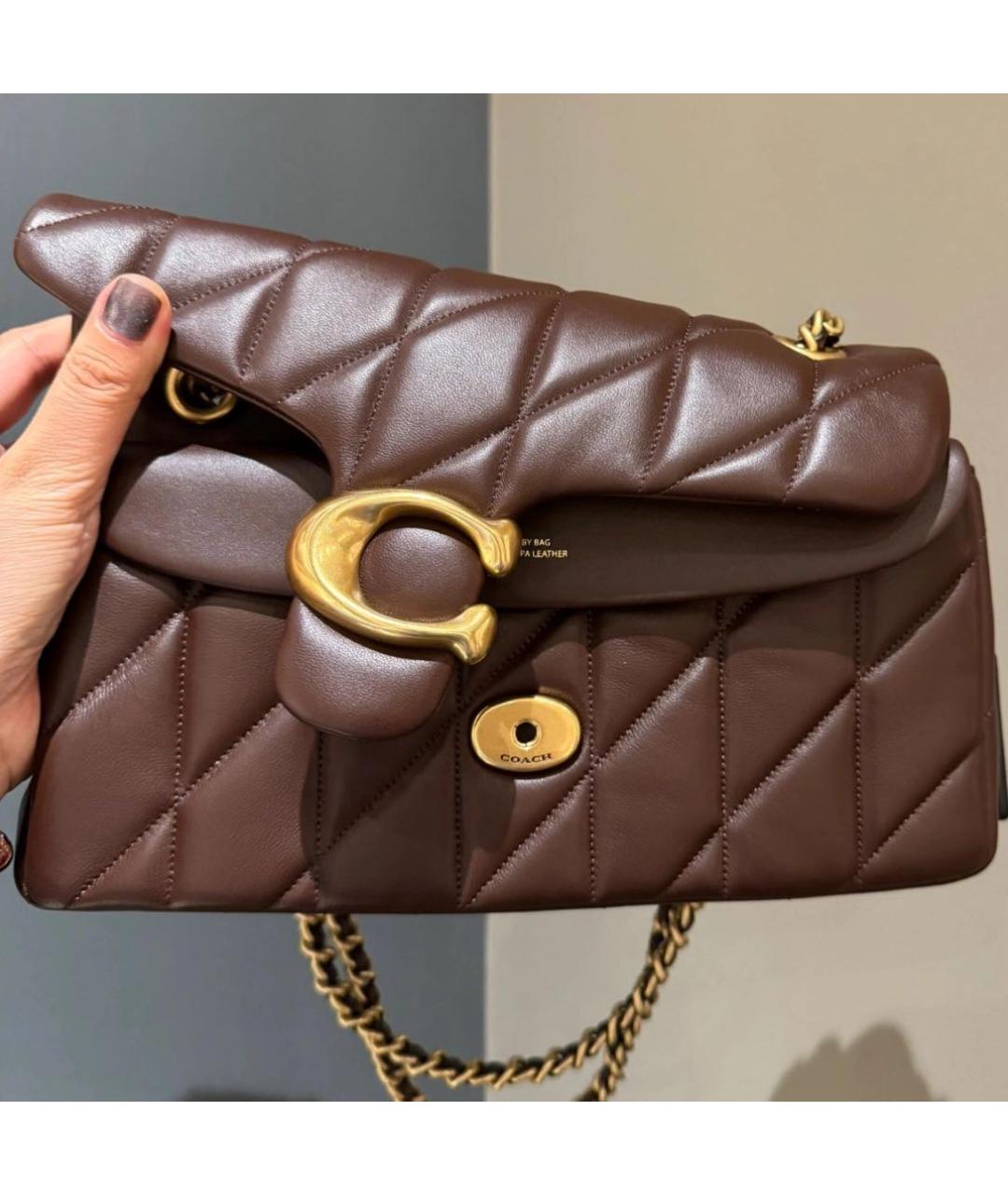 COACH Коричневая кожаная сумка через плечо, фото 8