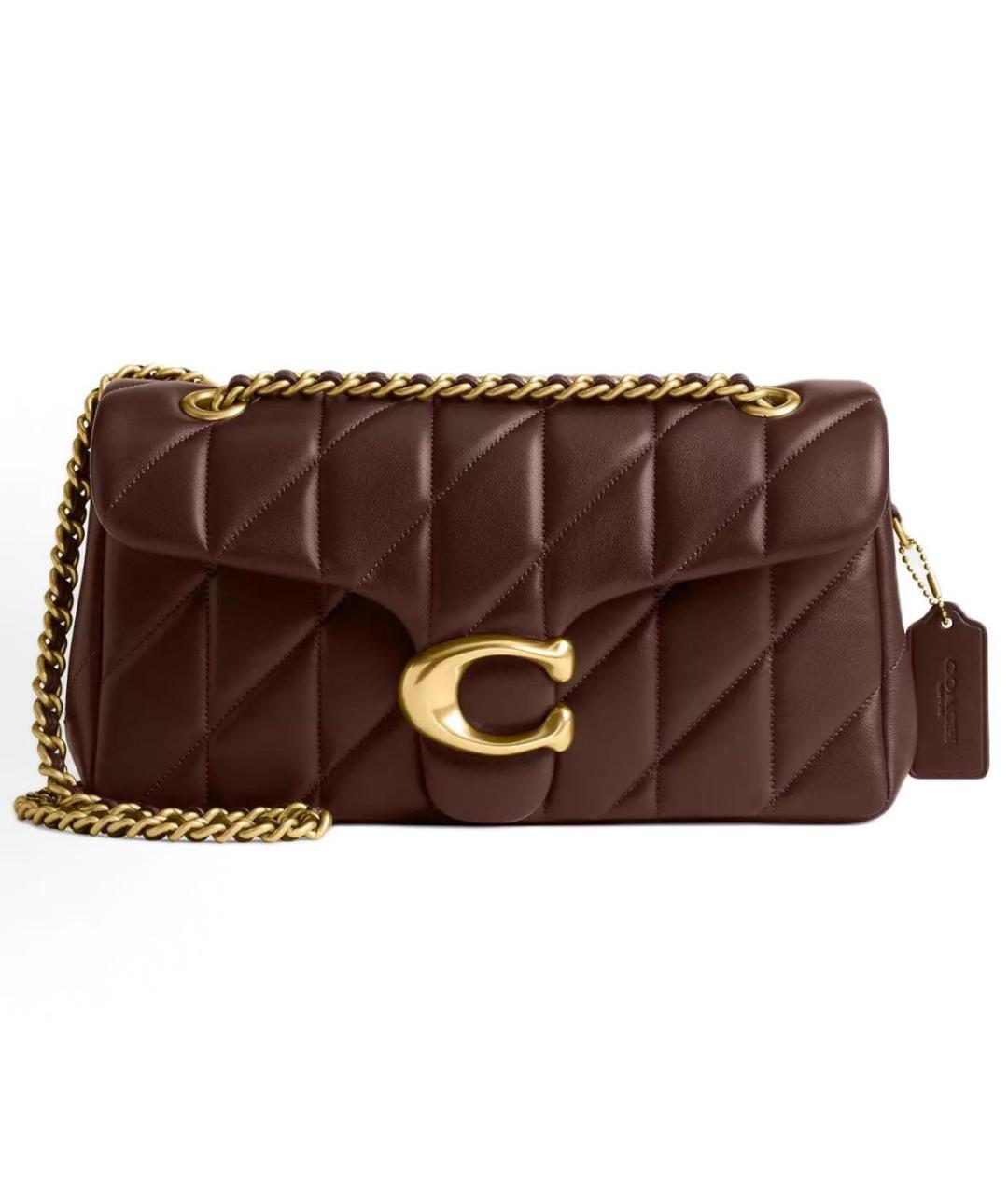 COACH Коричневая кожаная сумка через плечо, фото 2