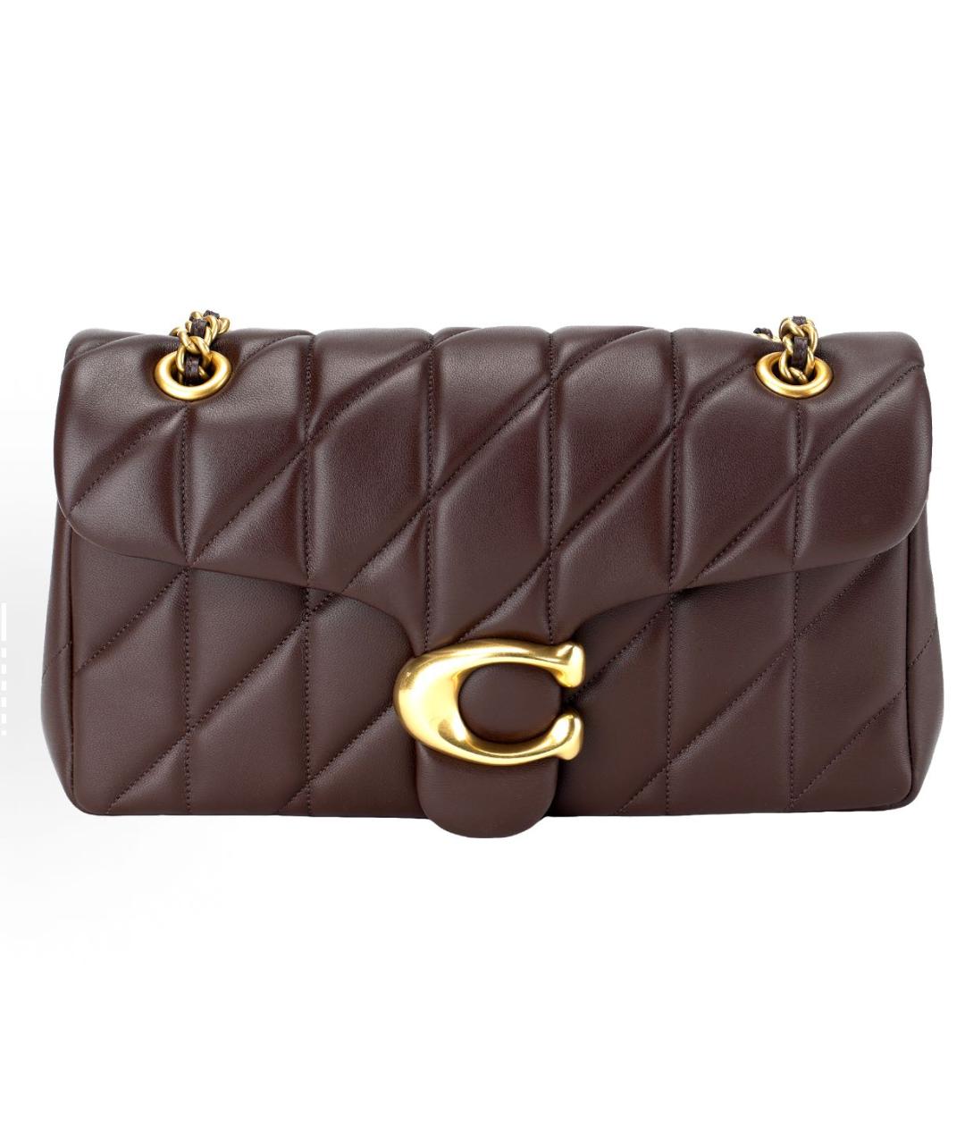 COACH Коричневая кожаная сумка через плечо, фото 9