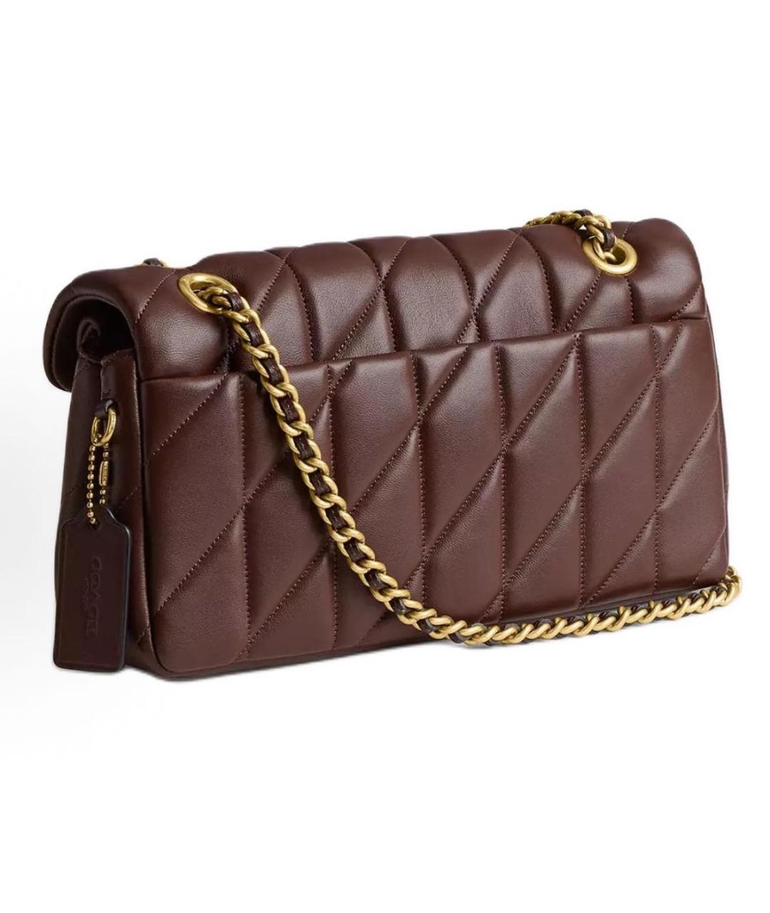 COACH Коричневая кожаная сумка через плечо, фото 4