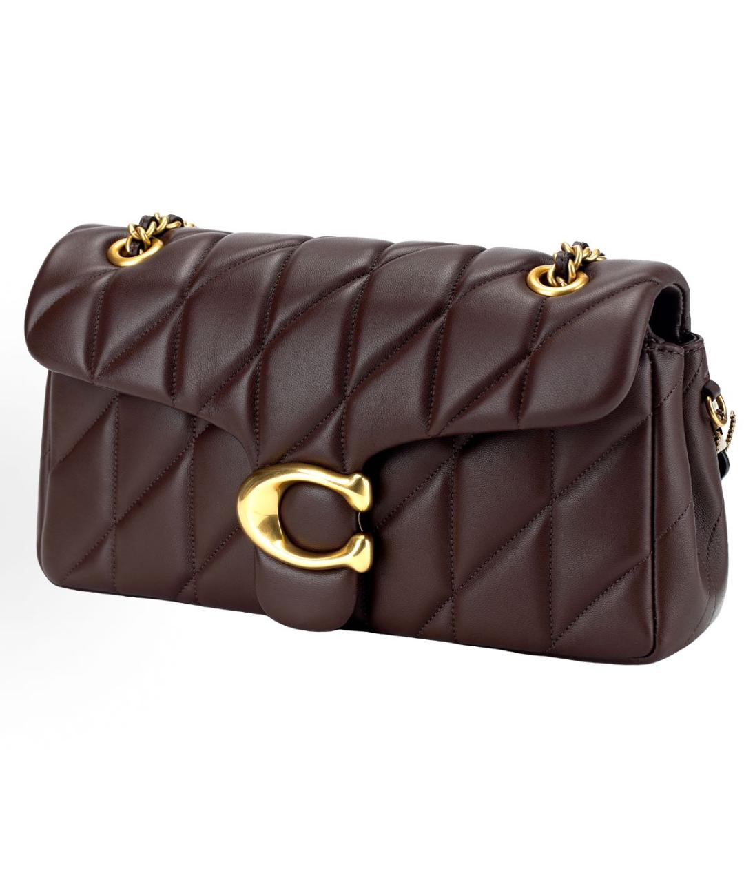 COACH Коричневая кожаная сумка через плечо, фото 3