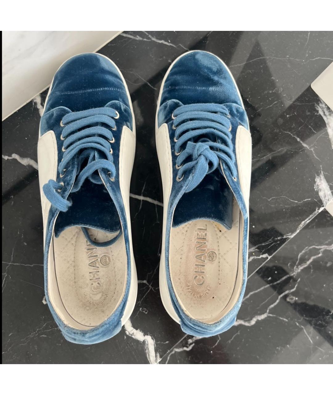 CHANEL Мульти бархатные кеды, фото 3