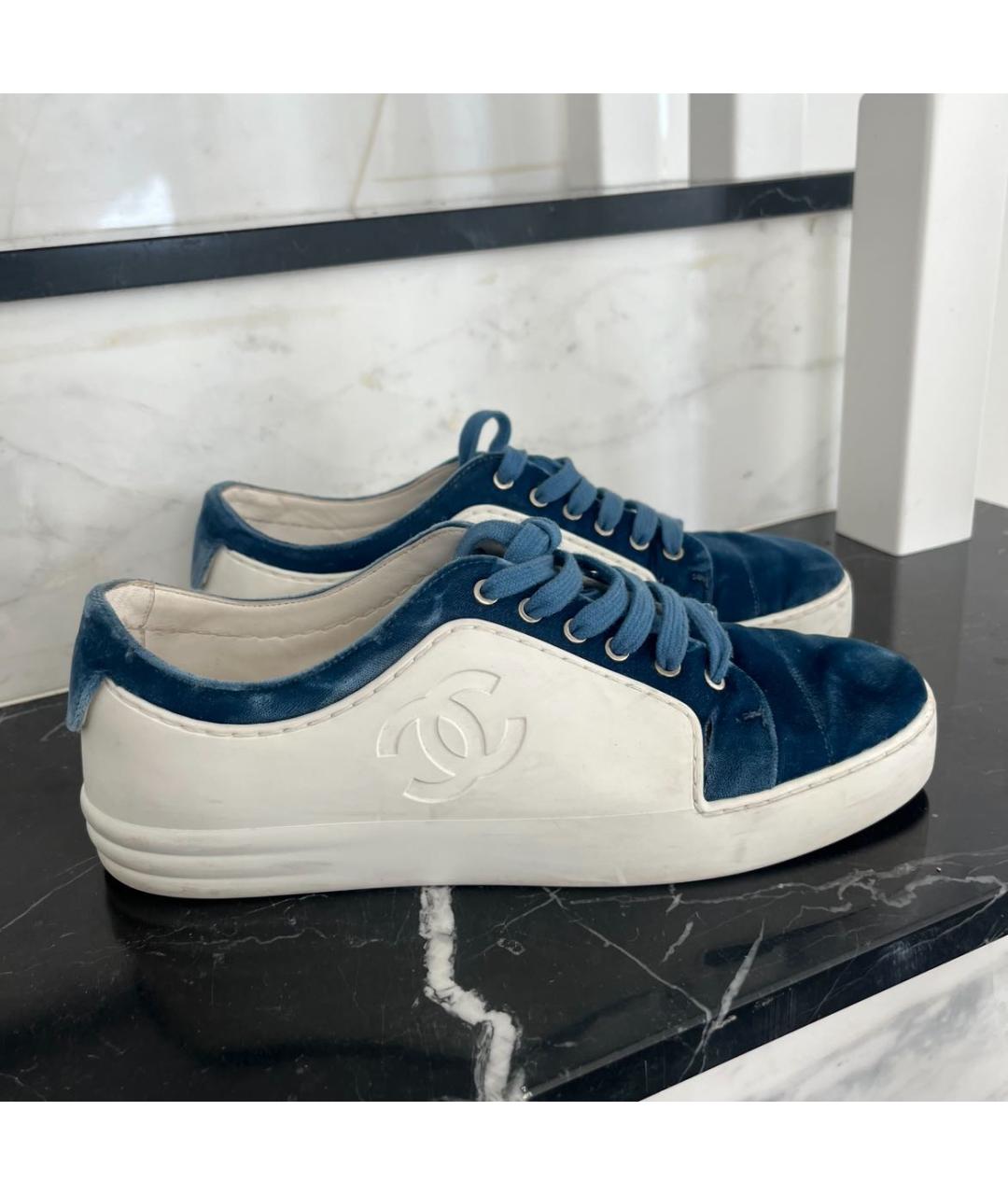 CHANEL Мульти бархатные кеды, фото 6