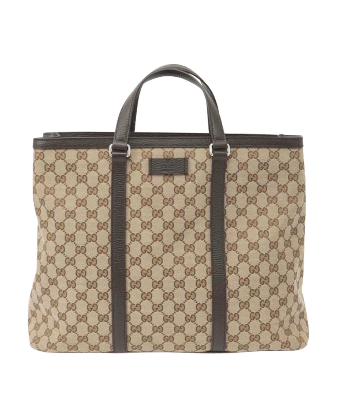 GUCCI Бежевая кожаная сумка с короткими ручками, фото 1