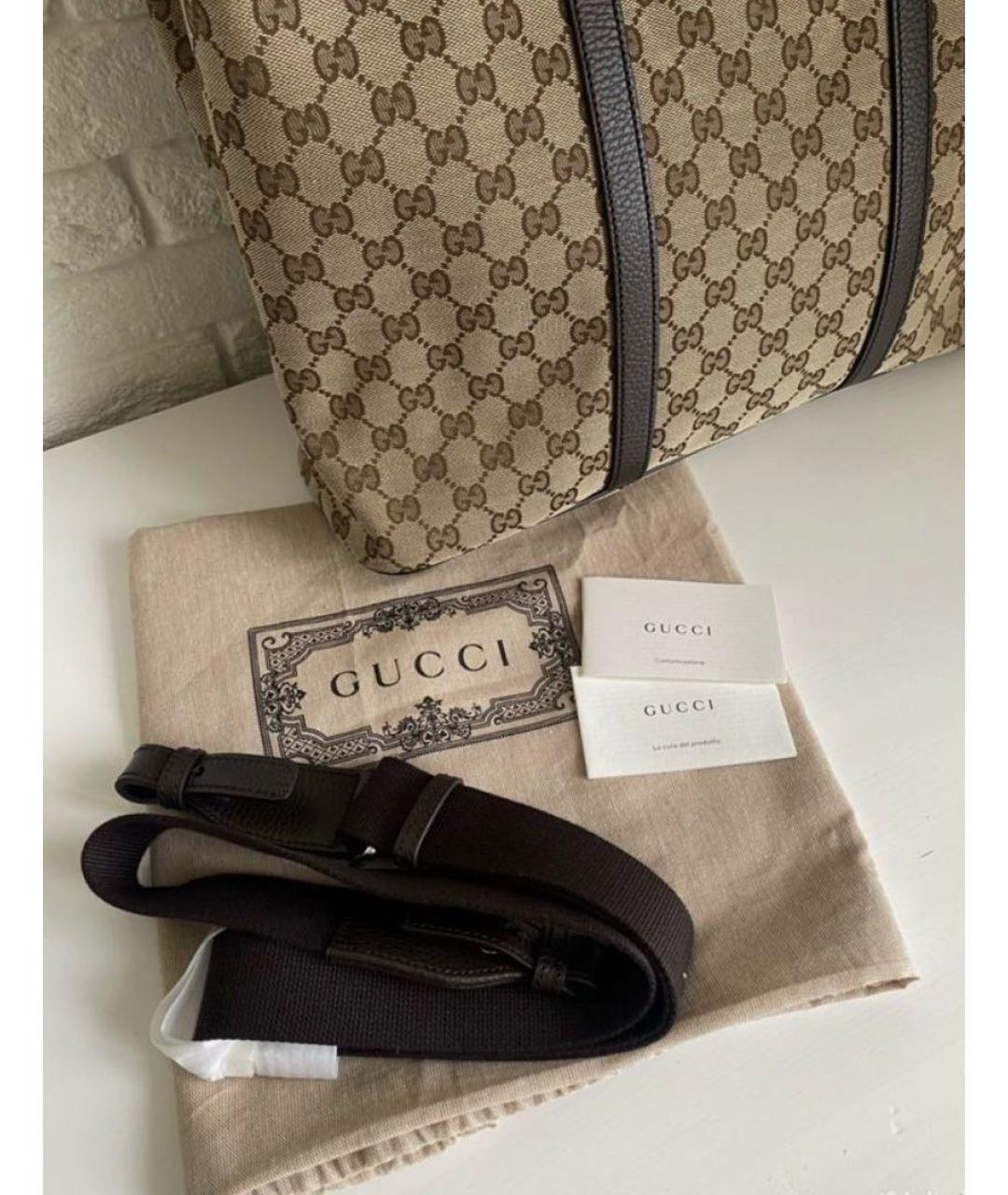 GUCCI Бежевая кожаная сумка с короткими ручками, фото 4