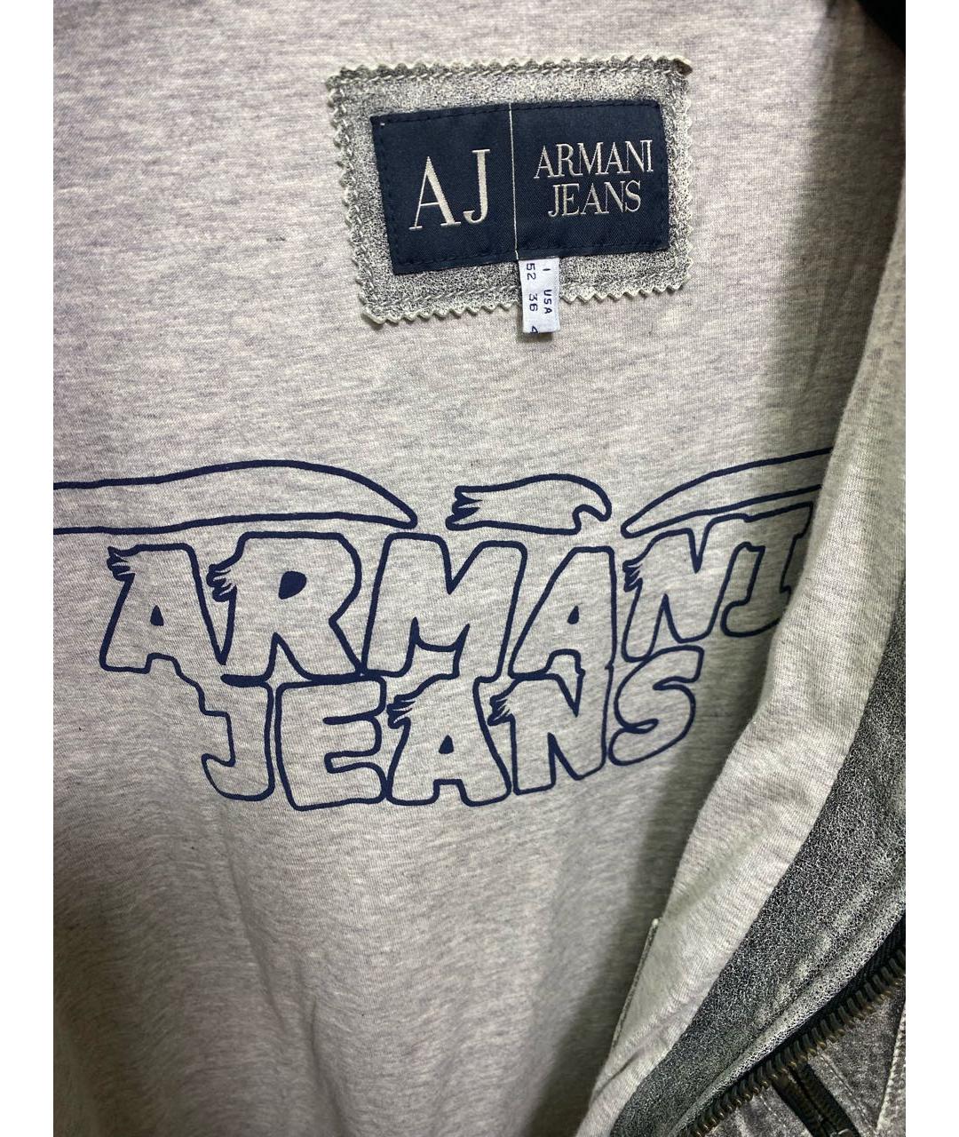 ARMANI JEANS Серая кожаная куртка, фото 5