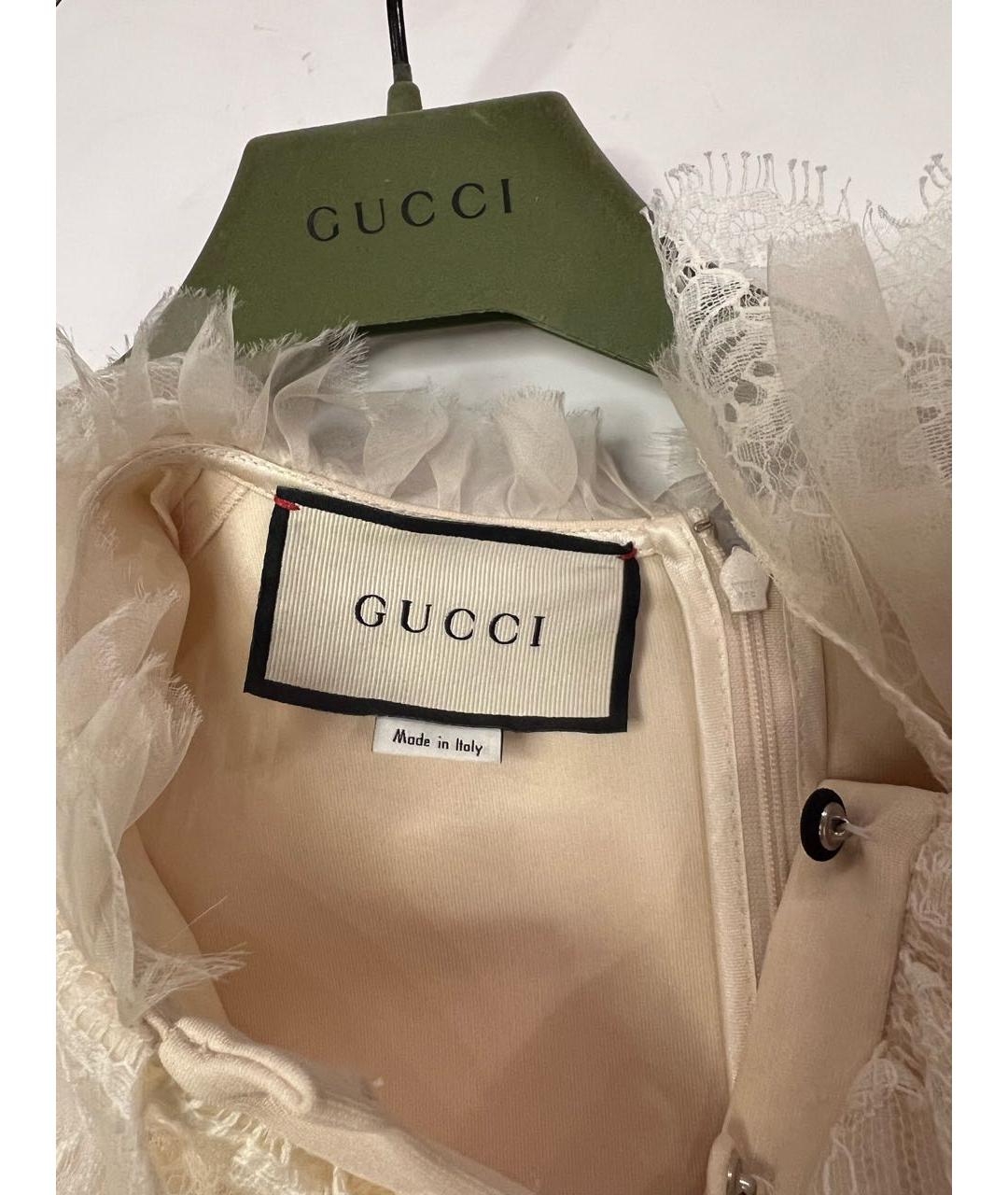 GUCCI Бежевое вискозное платье, фото 4