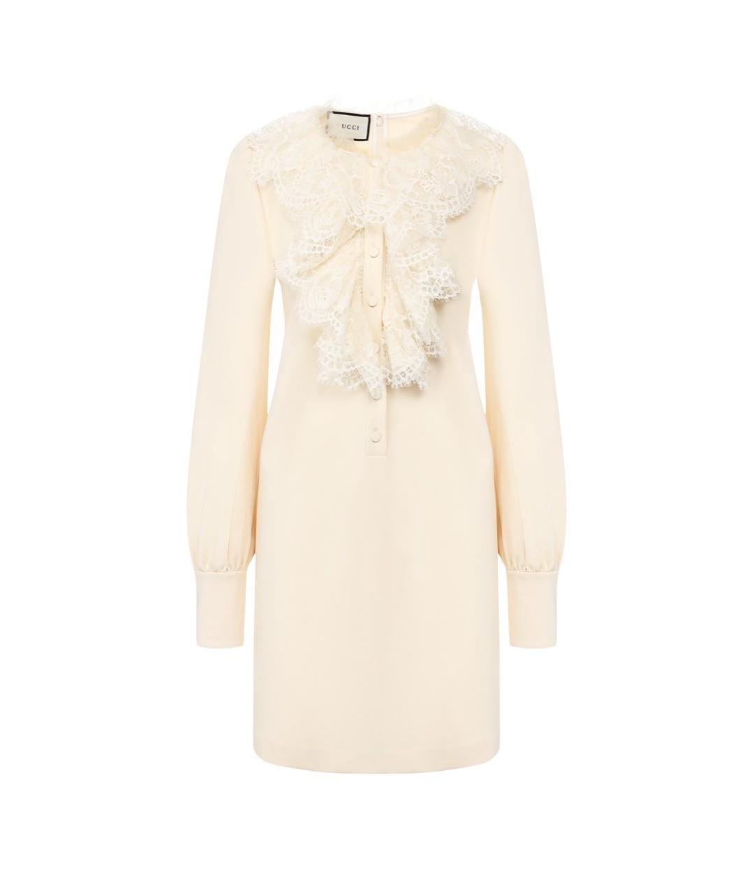 GUCCI Бежевое вискозное платье, фото 1