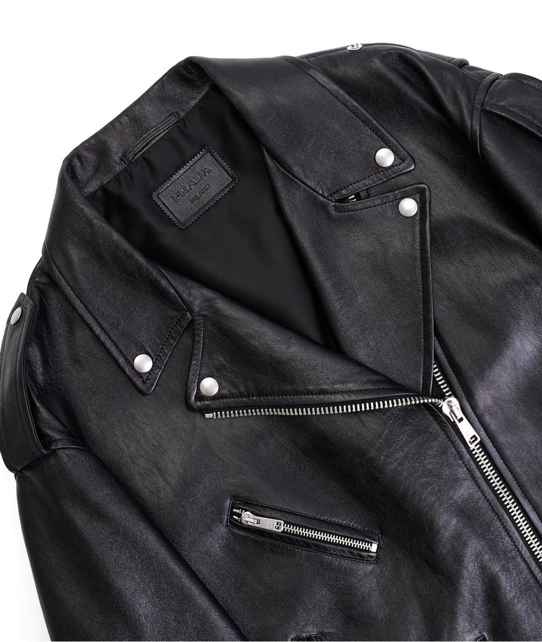 PRADA Черная кожаная куртка, фото 3