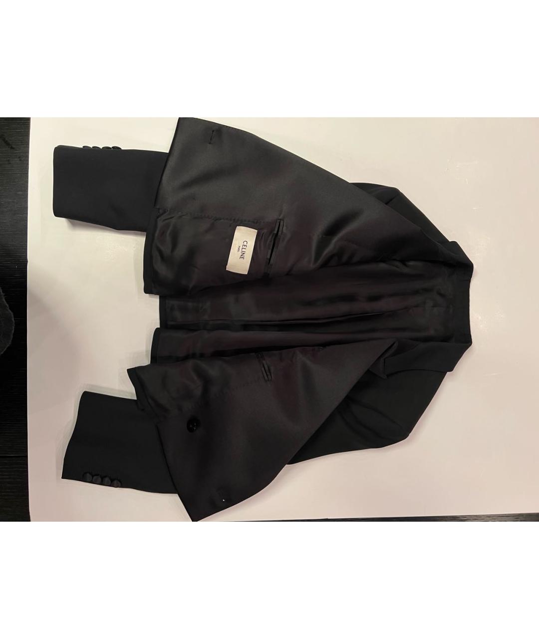 CELINE Черный шерстяной жакет/пиджак, фото 4