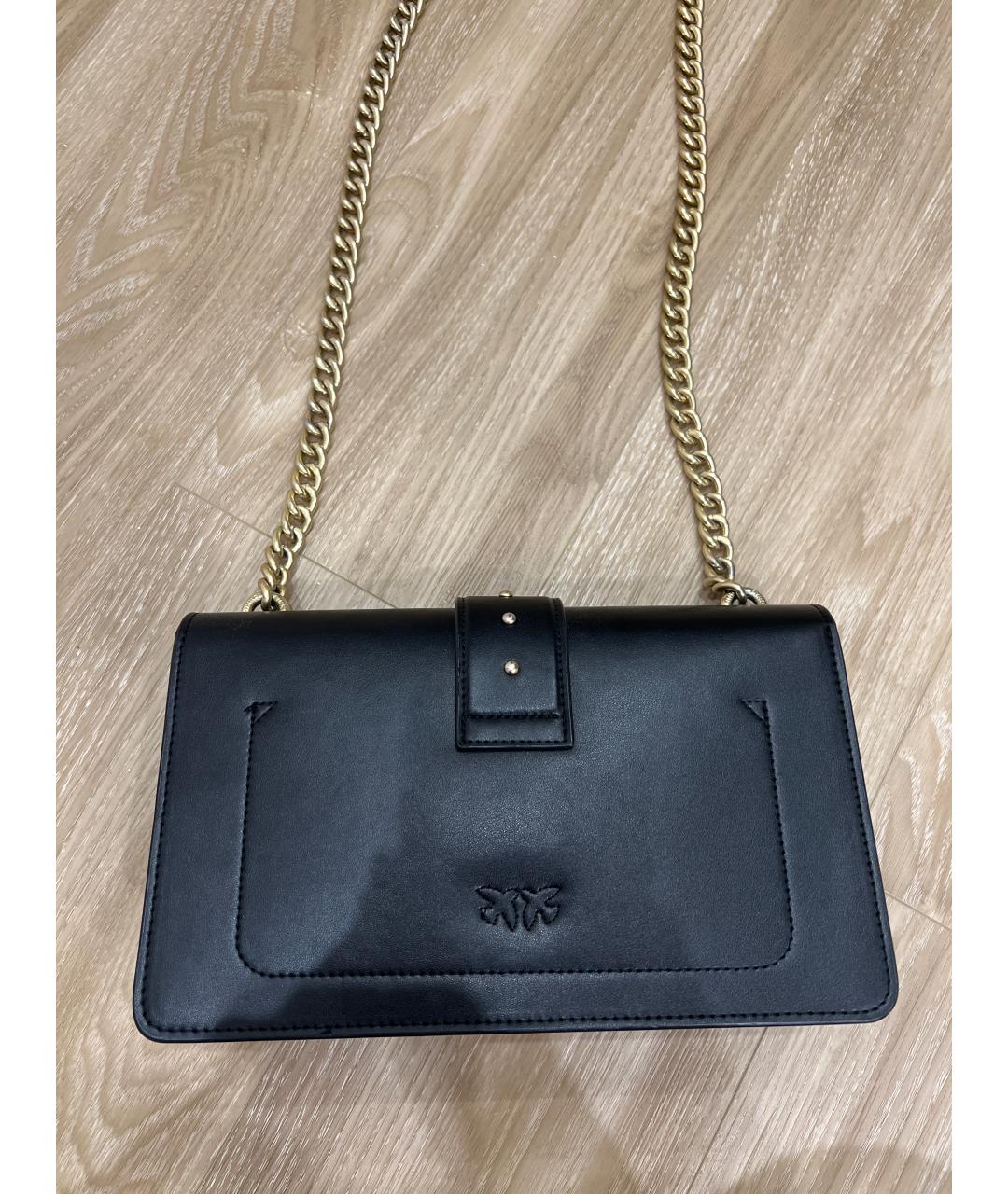 PINKO Черная сумка через плечо из искусственной кожи, фото 3