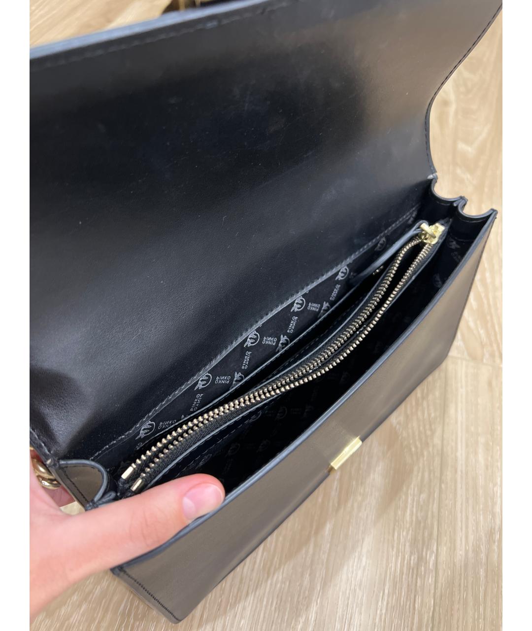 PINKO Черная сумка через плечо из искусственной кожи, фото 4