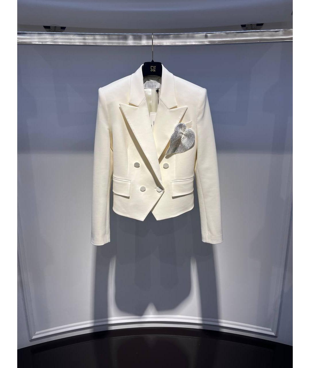 GIUSEPPE DI MORABITO Белый шерстяной жакет/пиджак, фото 4