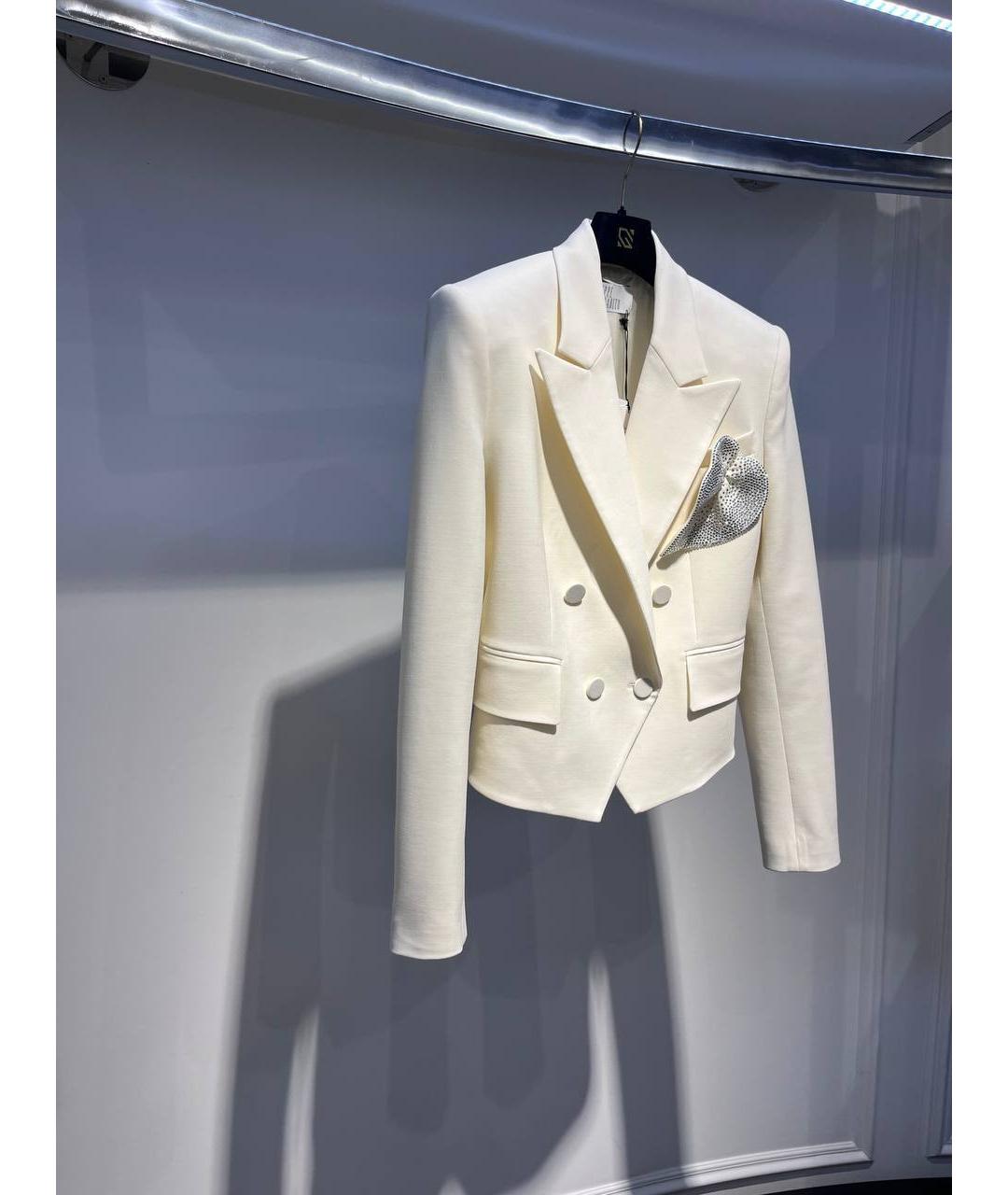 GIUSEPPE DI MORABITO Белый шерстяной жакет/пиджак, фото 2