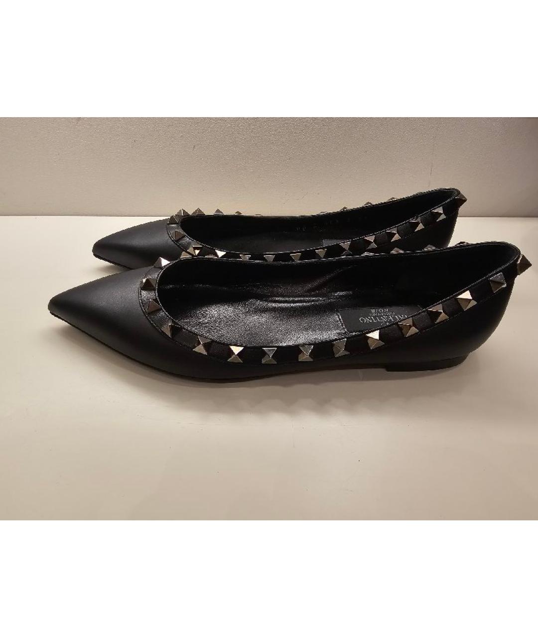 VALENTINO Черные кожаные балетки, фото 8