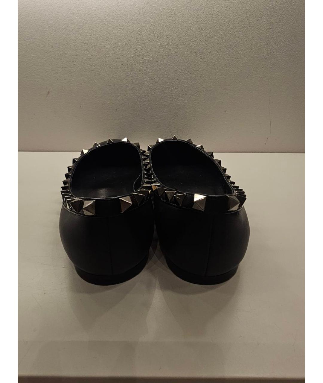 VALENTINO Черные кожаные балетки, фото 4
