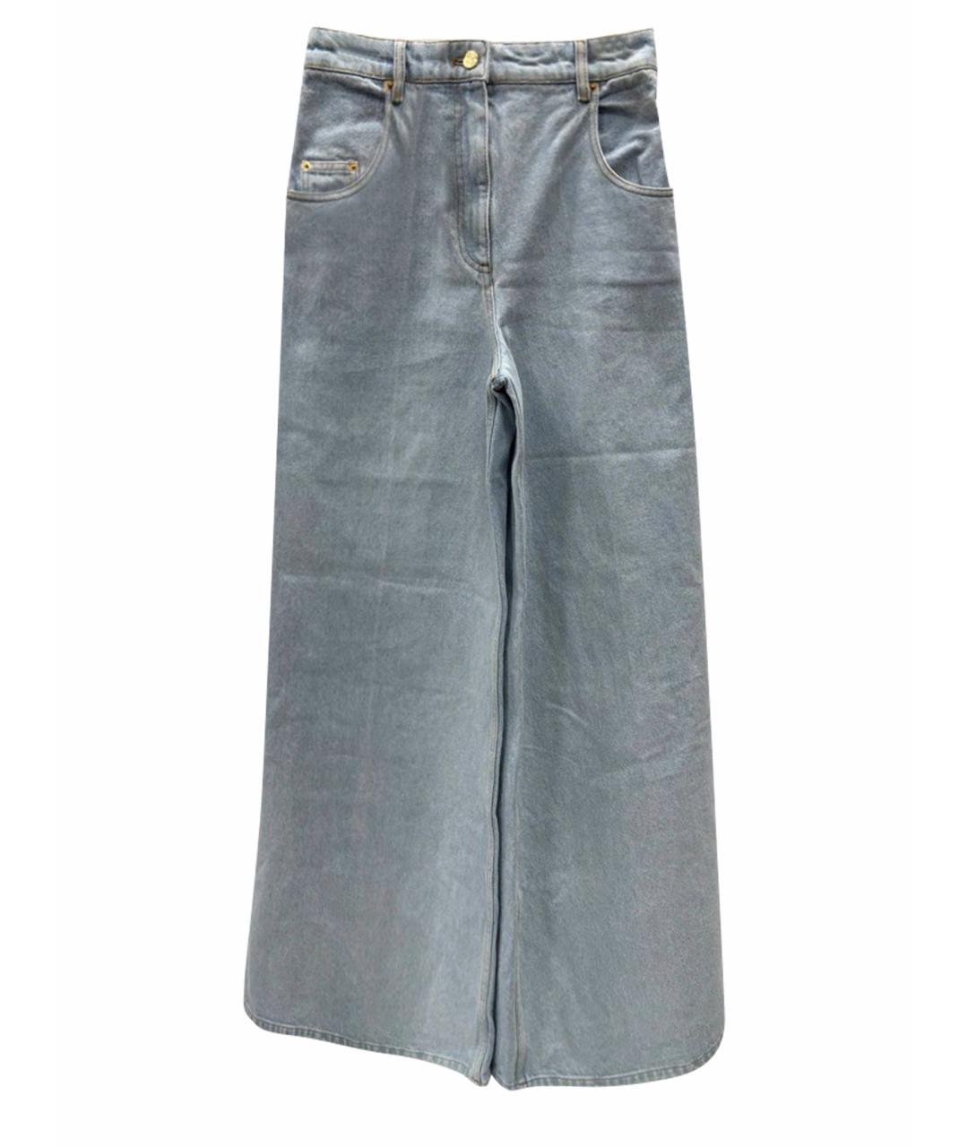 NINA RICCI Голубые хлопковые джинсы клеш, фото 1