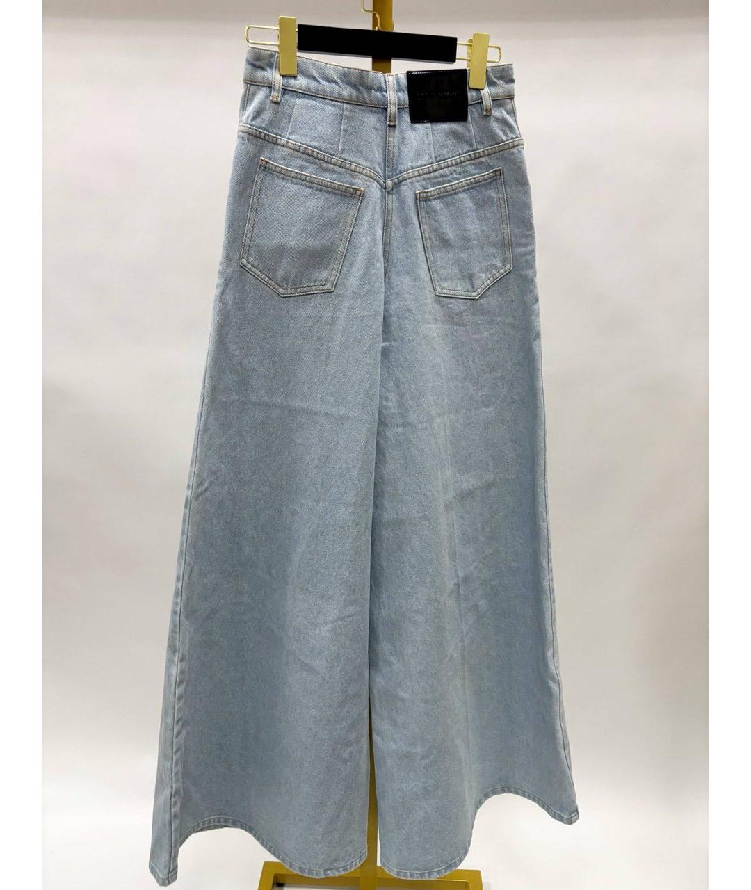 NINA RICCI Голубые хлопковые джинсы клеш, фото 8