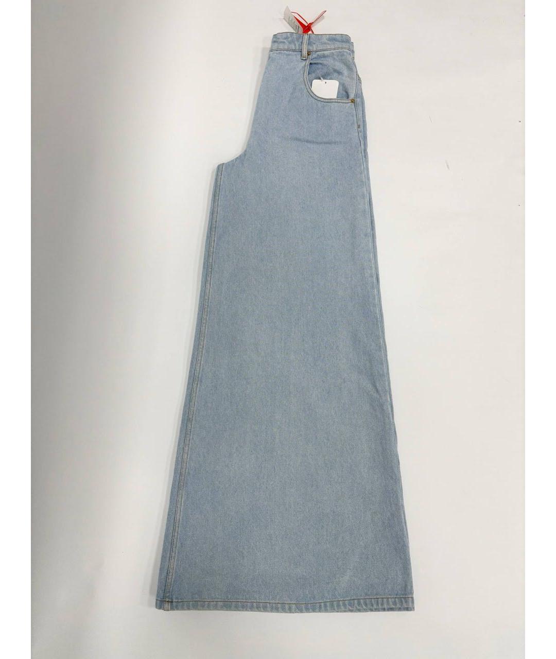 NINA RICCI Голубые хлопковые джинсы клеш, фото 5