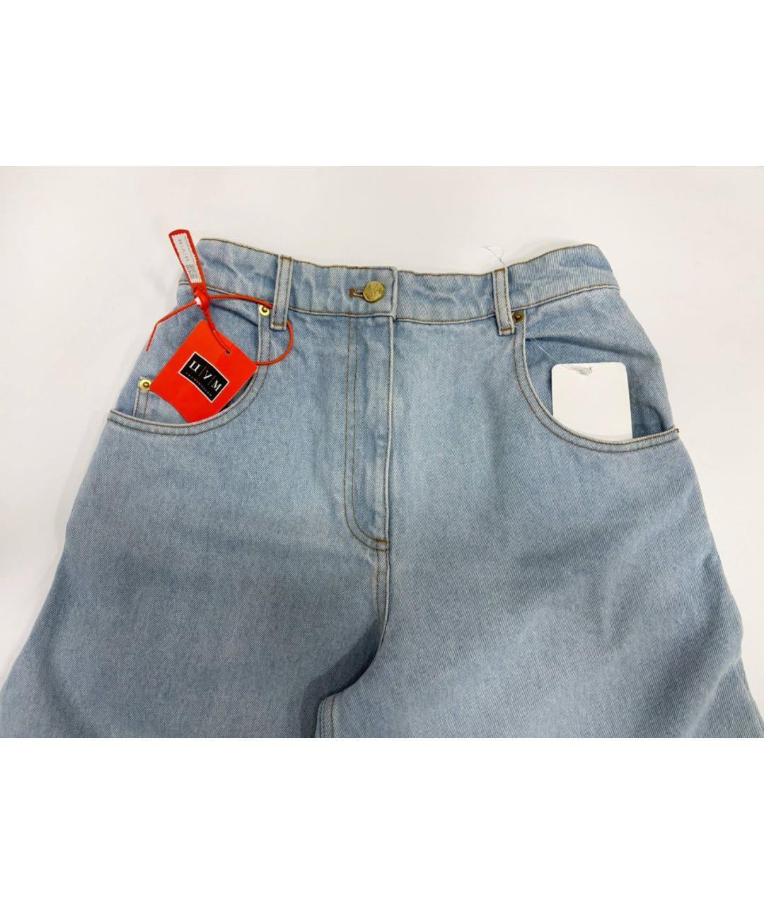 NINA RICCI Голубые хлопковые джинсы клеш, фото 6