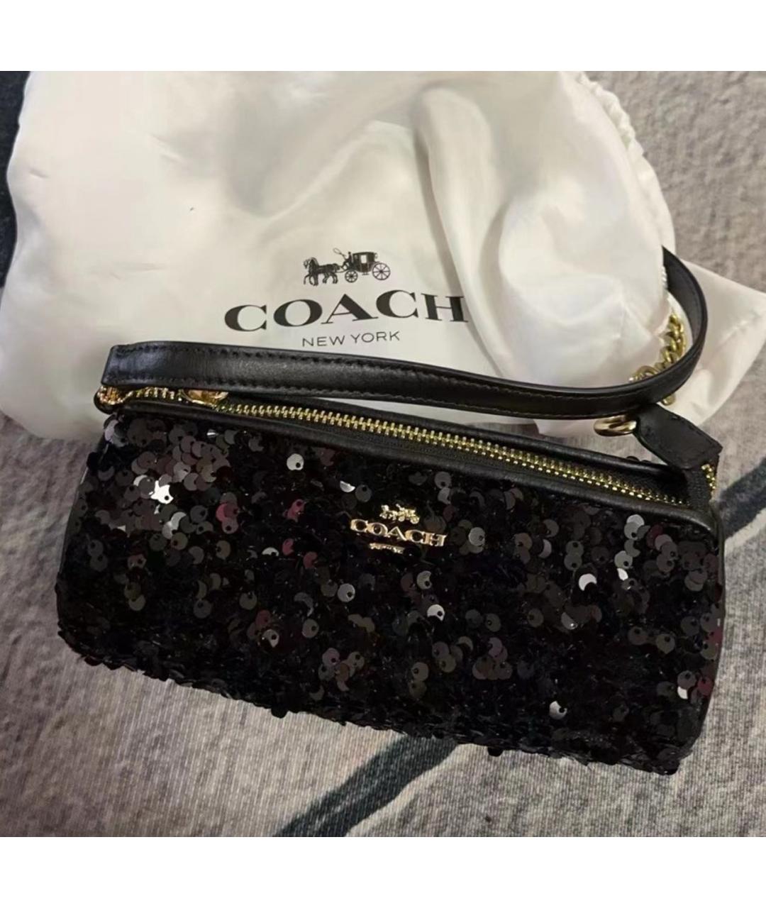 COACH Черная сумка с короткими ручками, фото 5