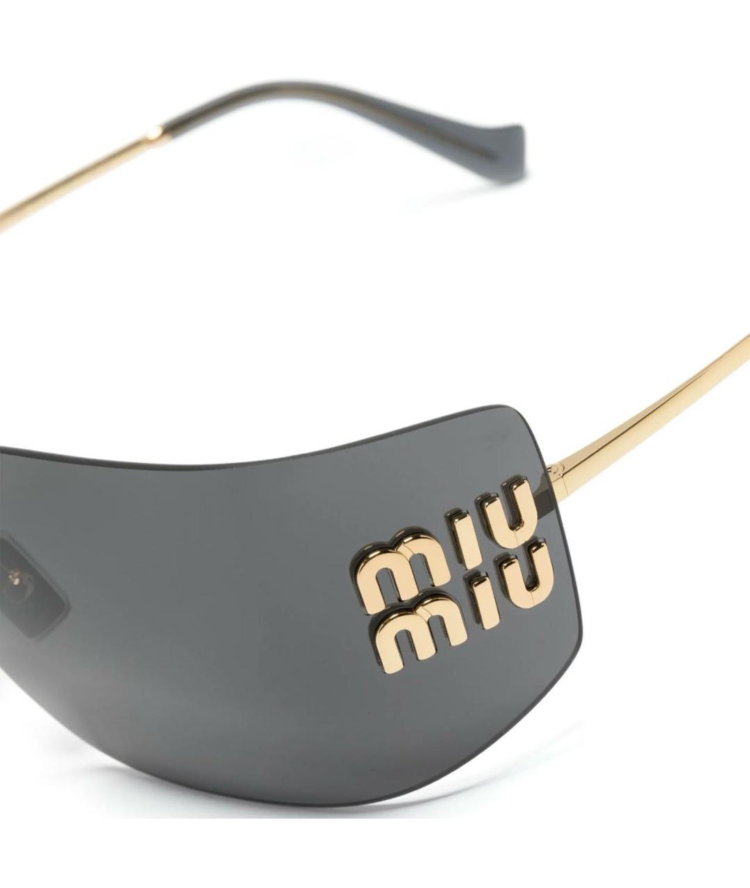 MIU MIU Черные металлические солнцезащитные очки, фото 3
