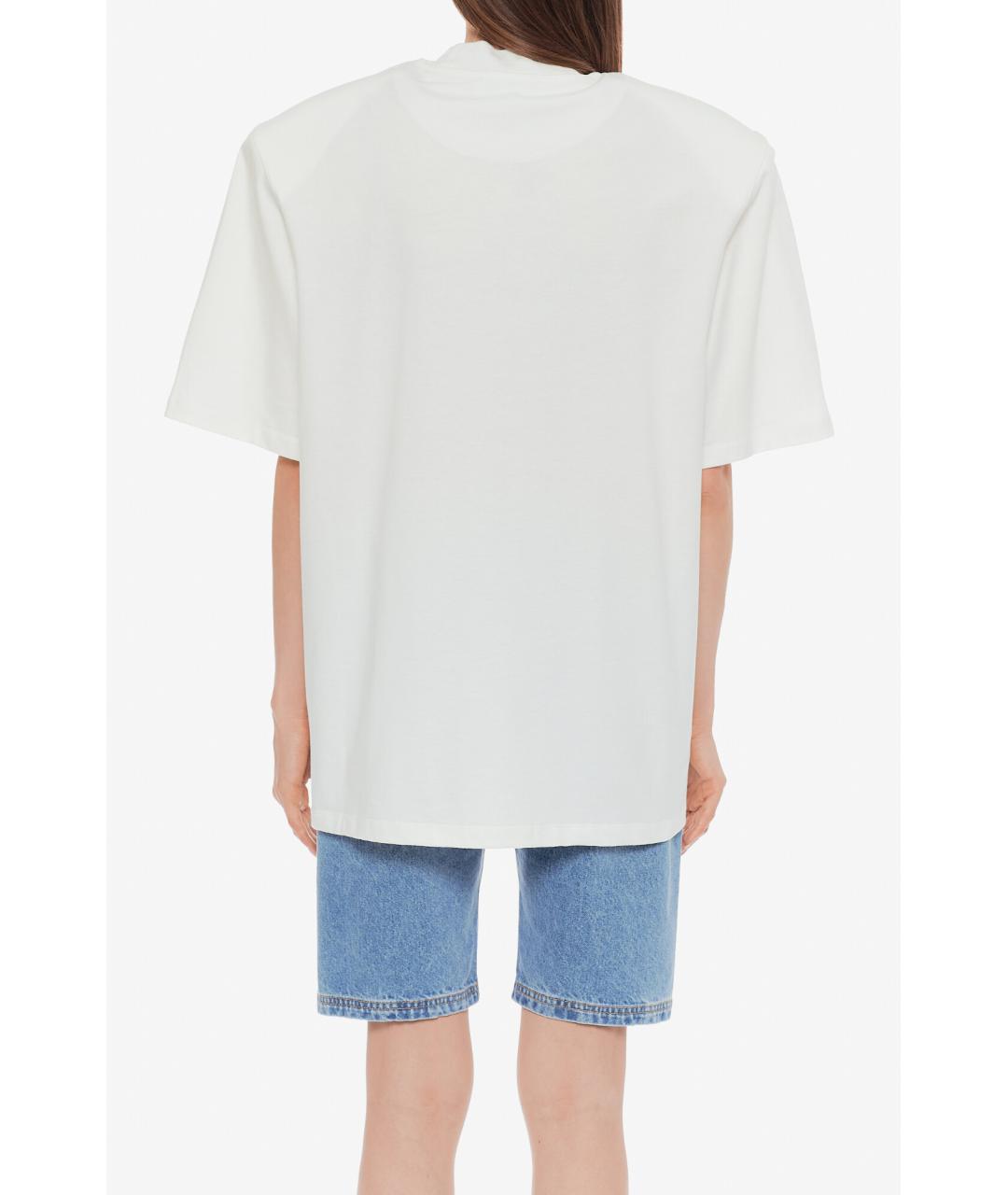 THE ATTICO Белая хлопковая футболка, фото 4