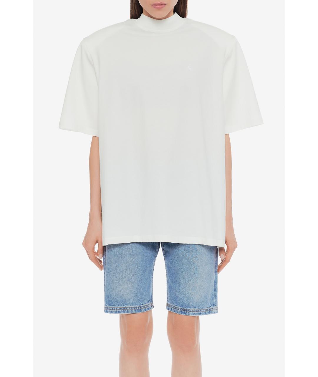 THE ATTICO Белая хлопковая футболка, фото 3