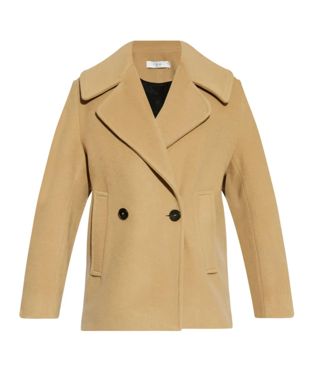 IRO Бежевое шерстяное пальто, фото 1