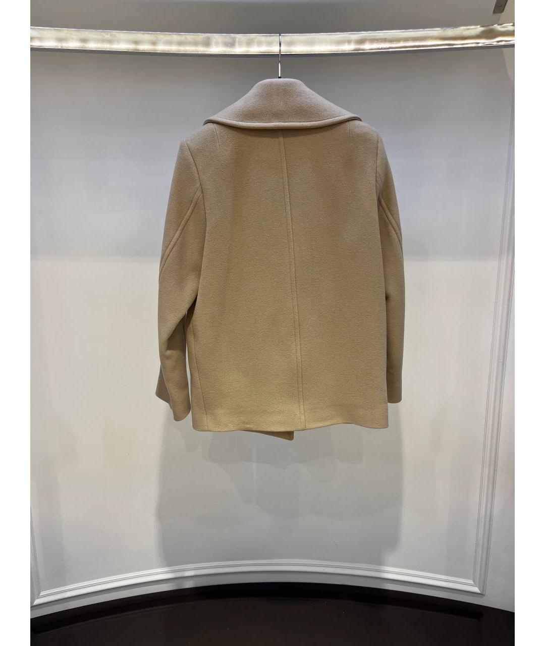 IRO Бежевое шерстяное пальто, фото 4