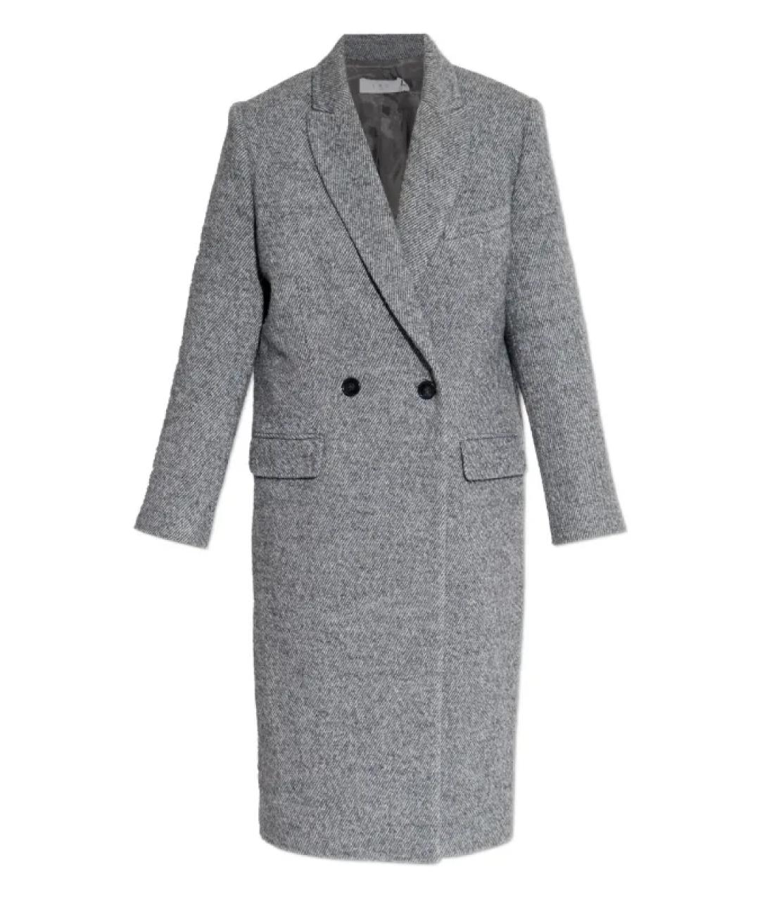IRO Серое шерстяное пальто, фото 1
