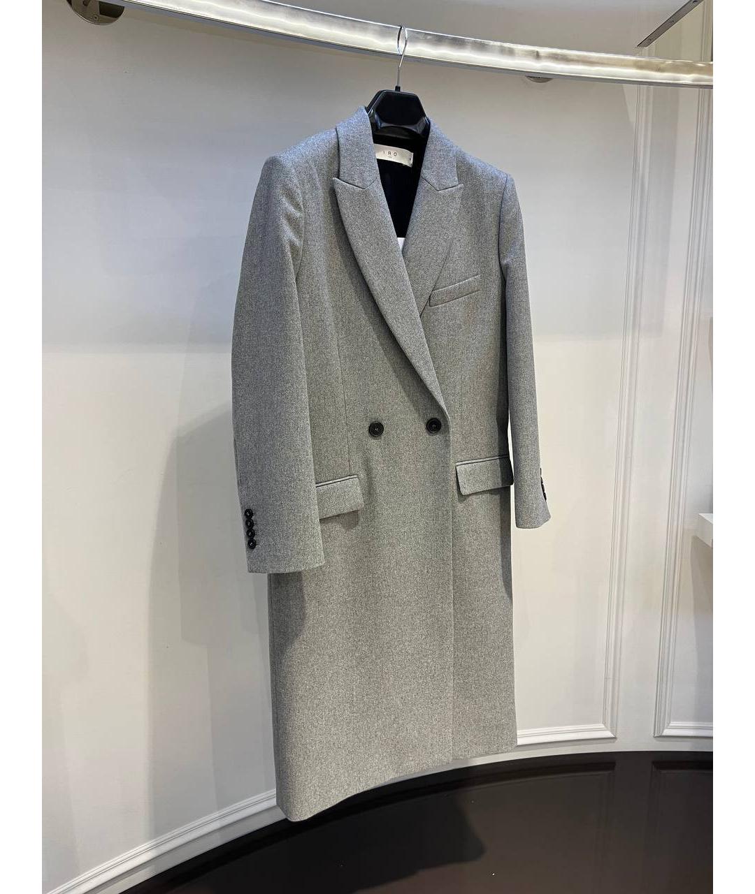 IRO Серое шерстяное пальто, фото 3
