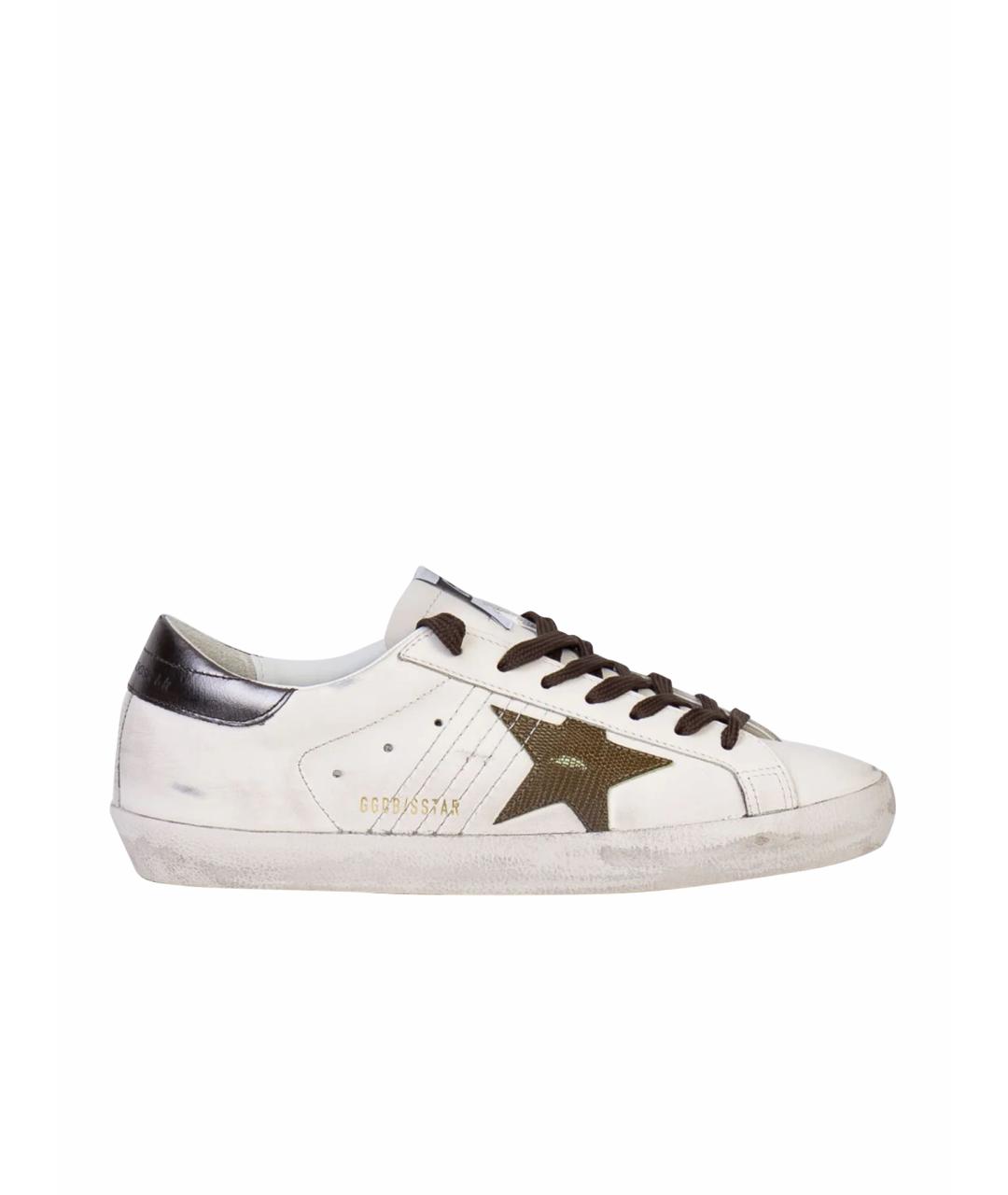 GOLDEN GOOSE DELUXE BRAND Белые кожаные низкие кроссовки / кеды, фото 7