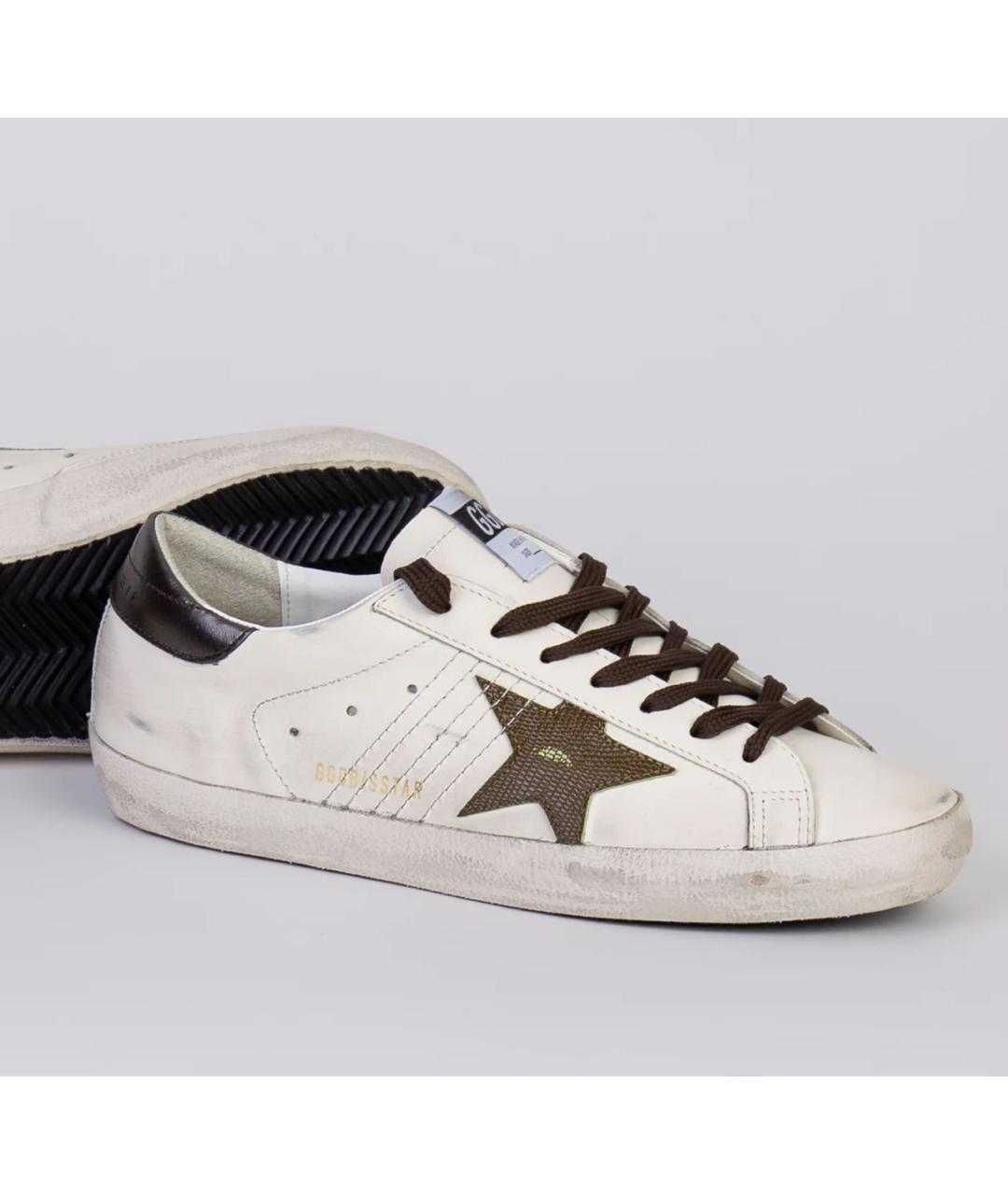 GOLDEN GOOSE DELUXE BRAND Белые кожаные низкие кроссовки / кеды, фото 3
