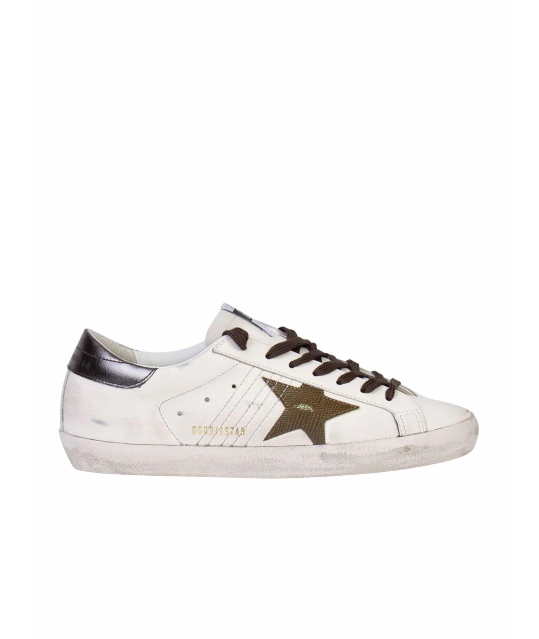 GOLDEN GOOSE DELUXE BRAND Белые кожаные низкие кроссовки / кеды, фото 1
