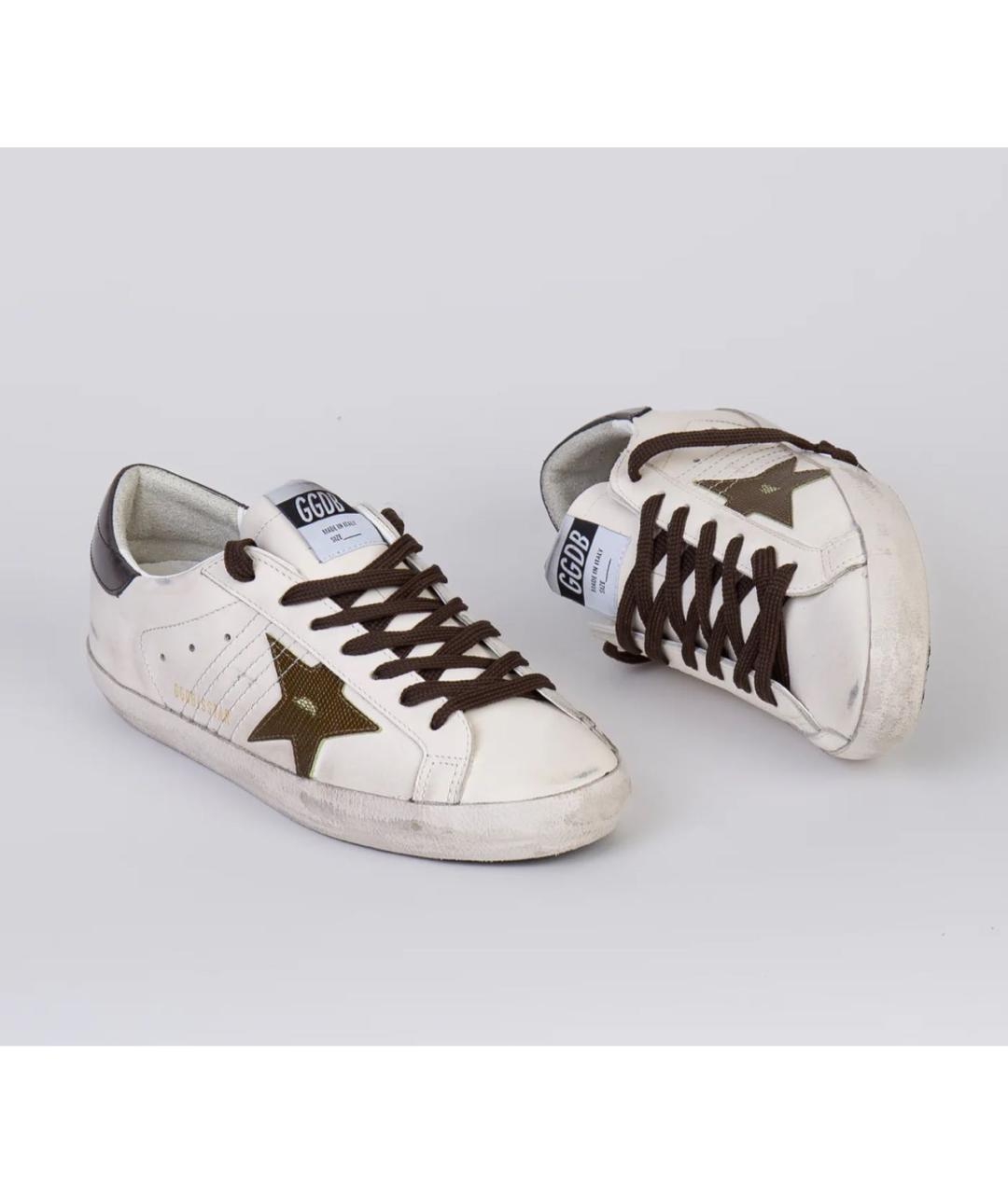 GOLDEN GOOSE DELUXE BRAND Белые кожаные низкие кроссовки / кеды, фото 2