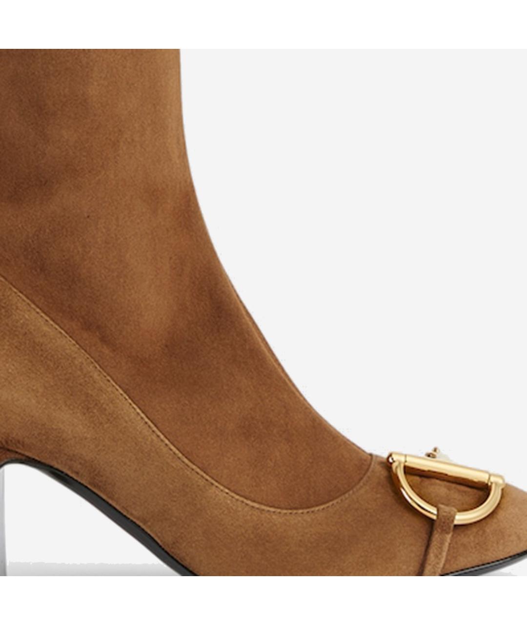 GUCCI Коричневые замшевые сапоги, фото 4