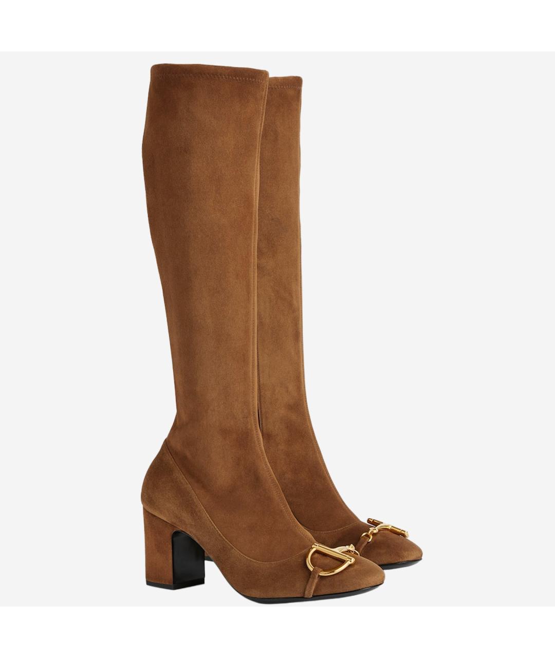 GUCCI Коричневые замшевые сапоги, фото 2