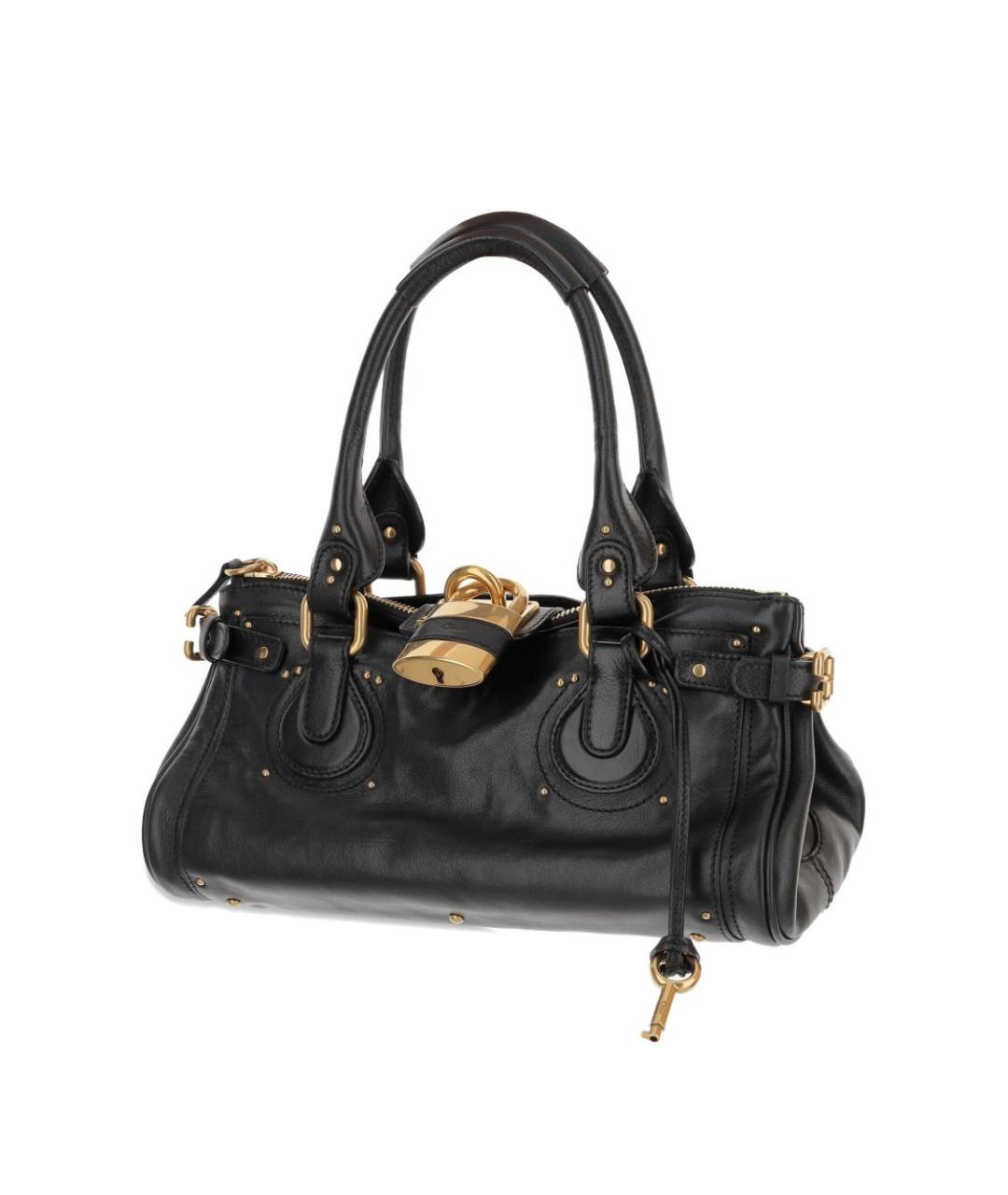 CHLOE Черная кожаная сумка с короткими ручками, фото 2