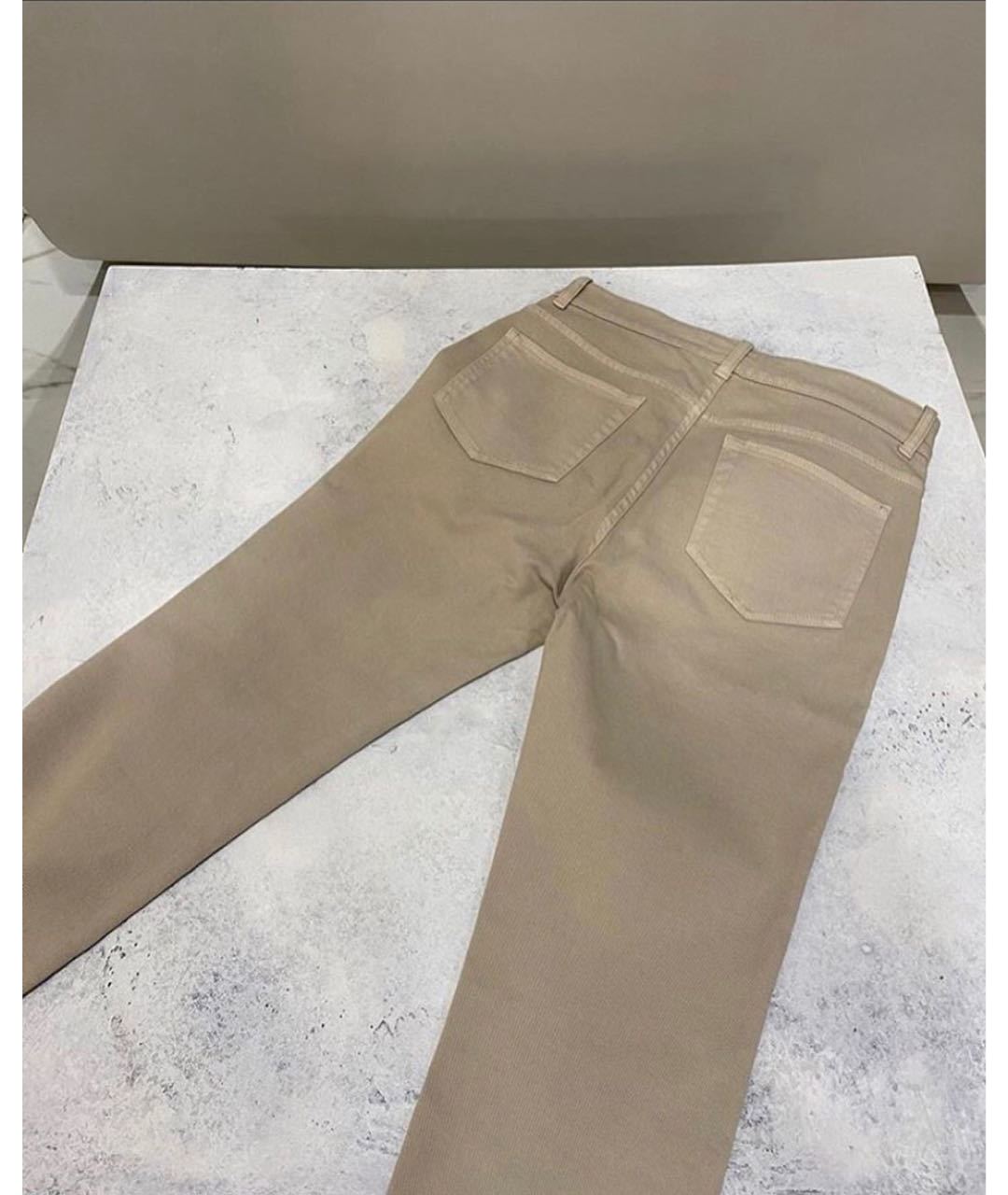 LORO PIANA Бежевые хлопковые прямые джинсы, фото 3