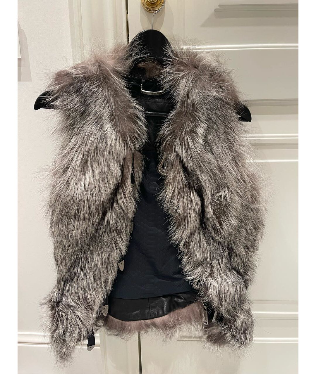 PHILIPP PLEIN Черный кожаный жилет, фото 9