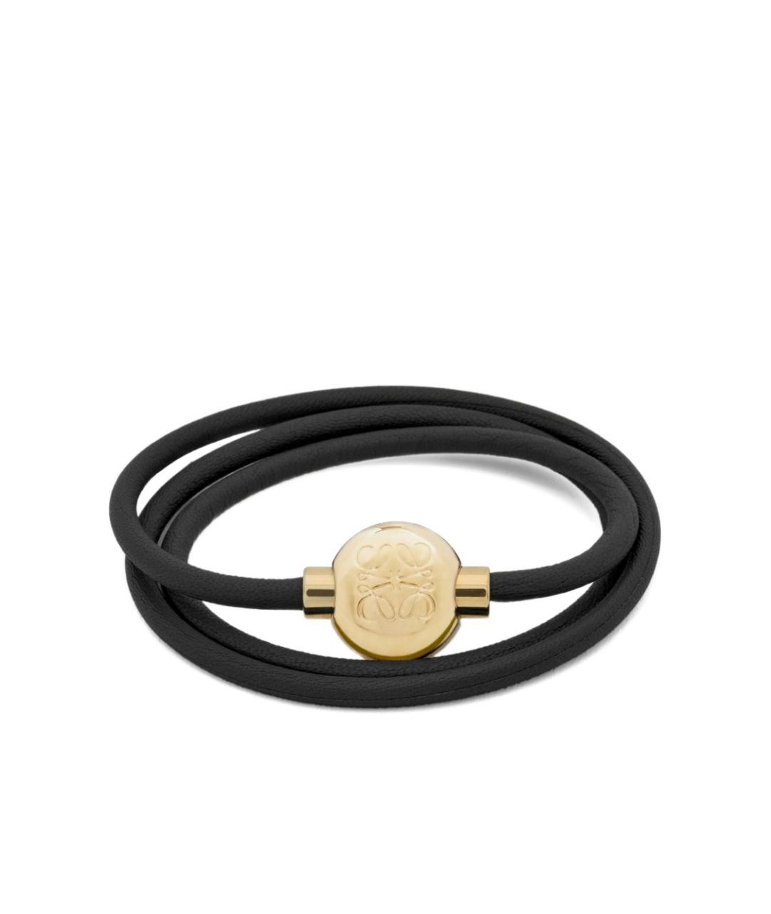 LOEWE Черный кожаный браслет, фото 1