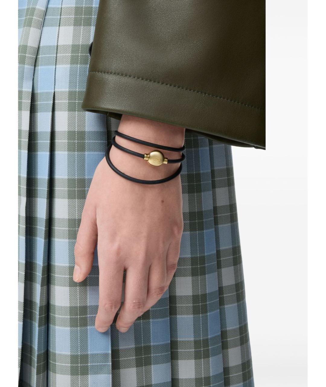 LOEWE Черный кожаный браслет, фото 3