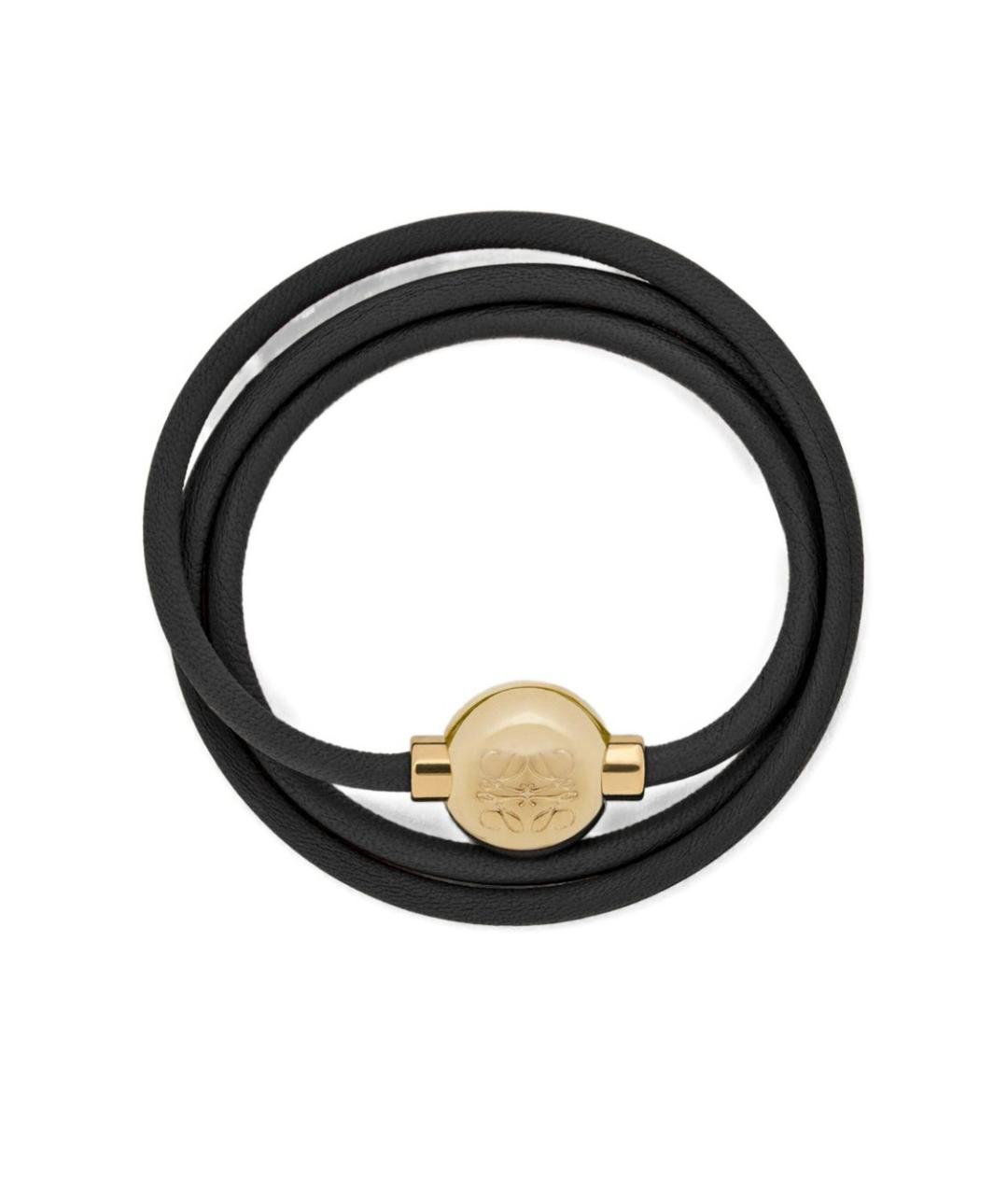 LOEWE Черный кожаный браслет, фото 2